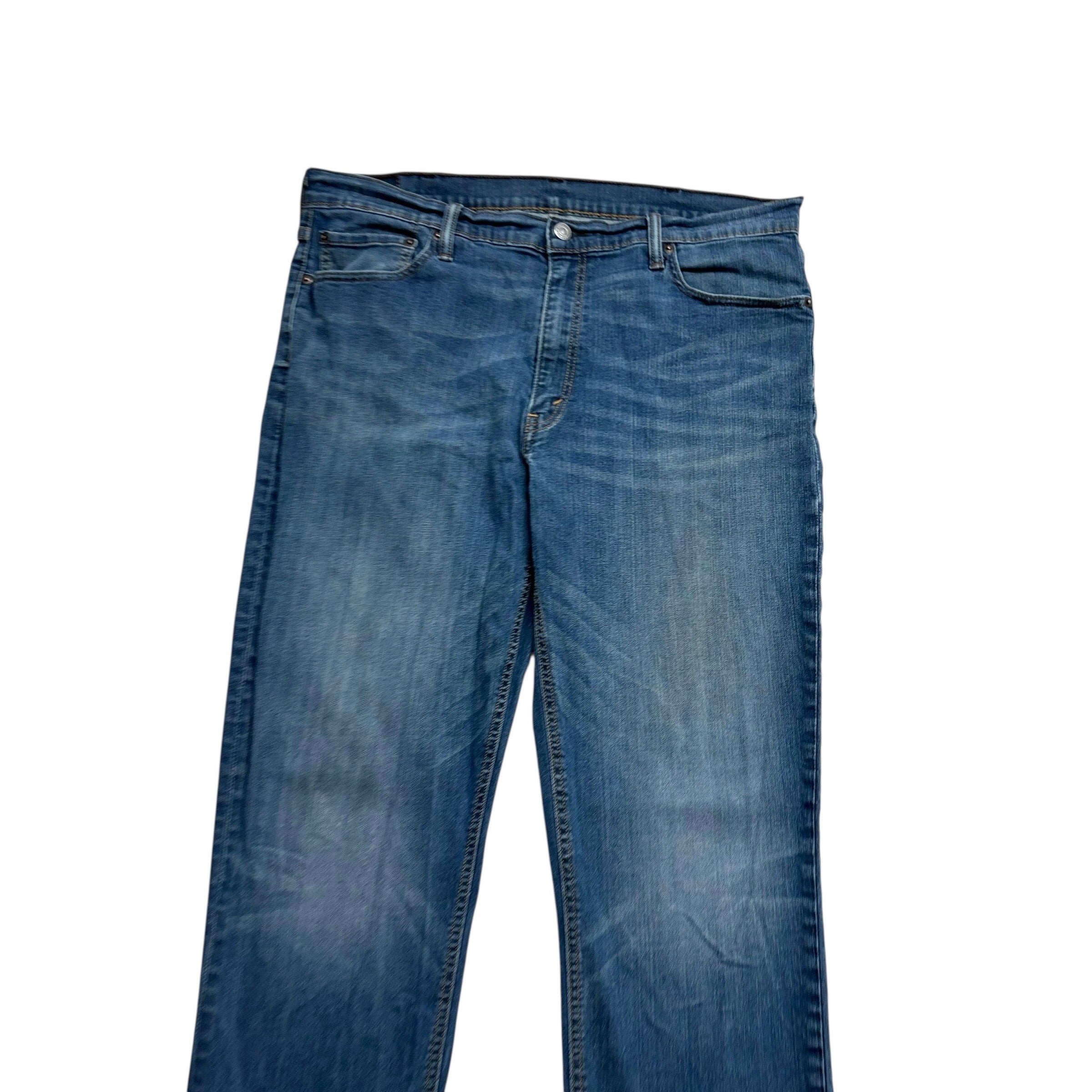 Levis 541 Jeans W38 L31 Mens Dark Blue Athletic Tapered Fit Stretch Denim (E)