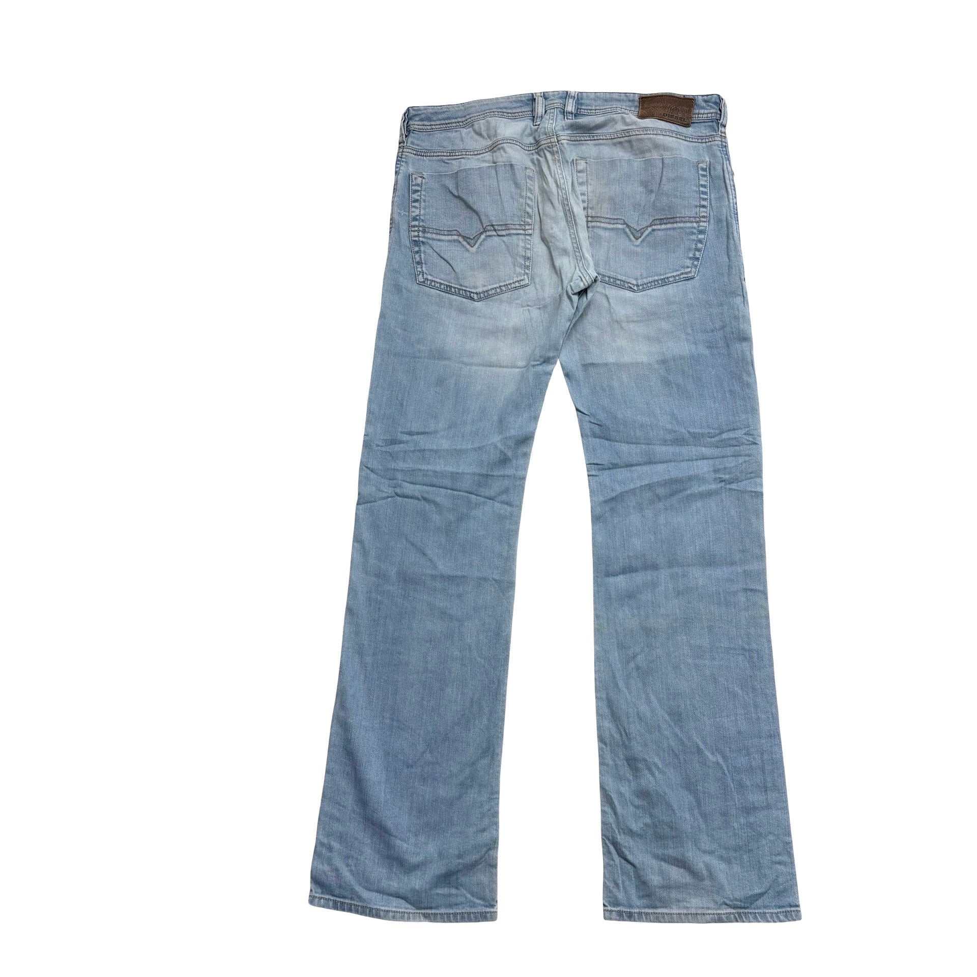 Diesel Zatiny Jeans W32 L32 Mens Light Blue Regular Bootcut Fit Stretch