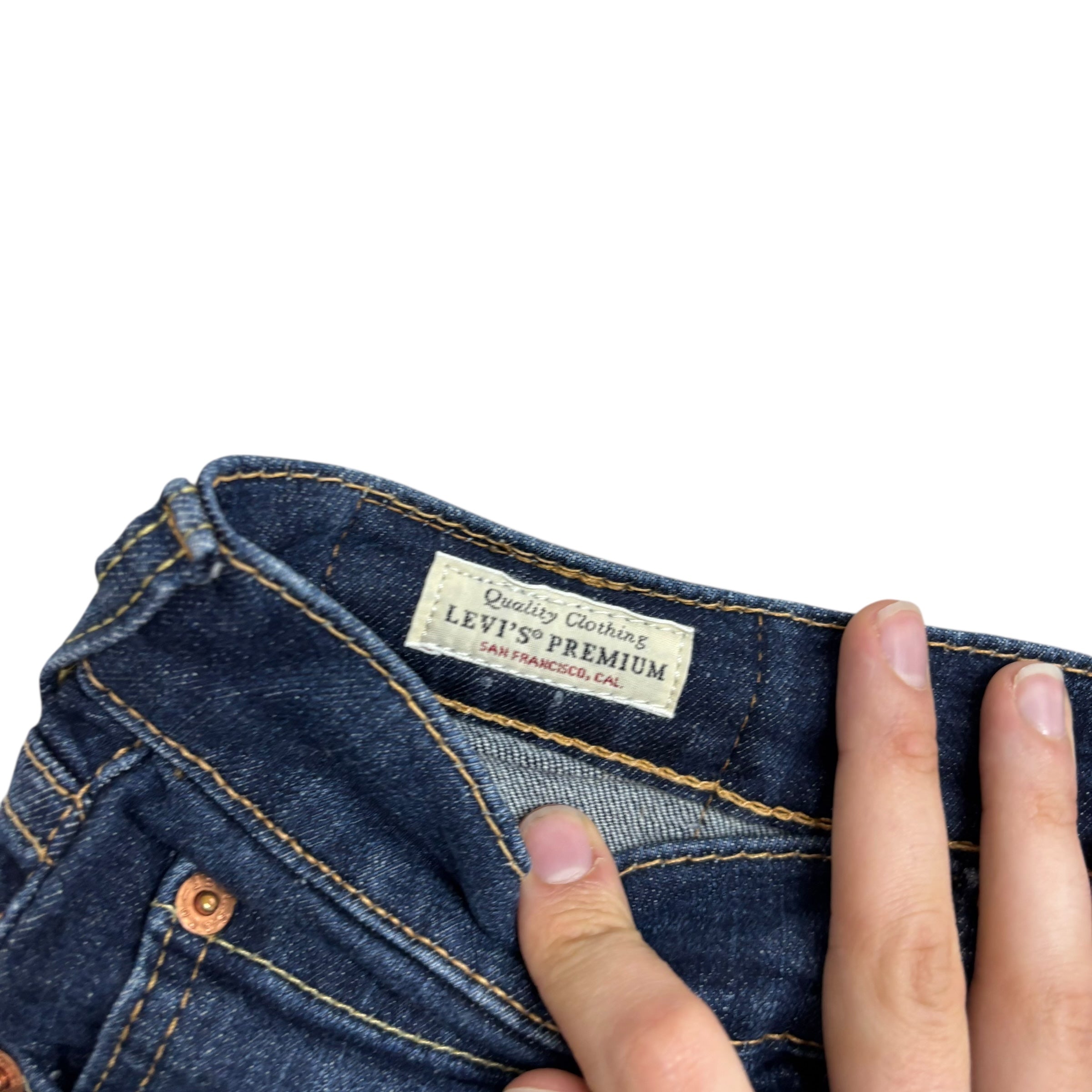 Levis 541 Jeans W34 L34 Mens Dark Blue Athletic Tapered Fit Stretch Denim (E)