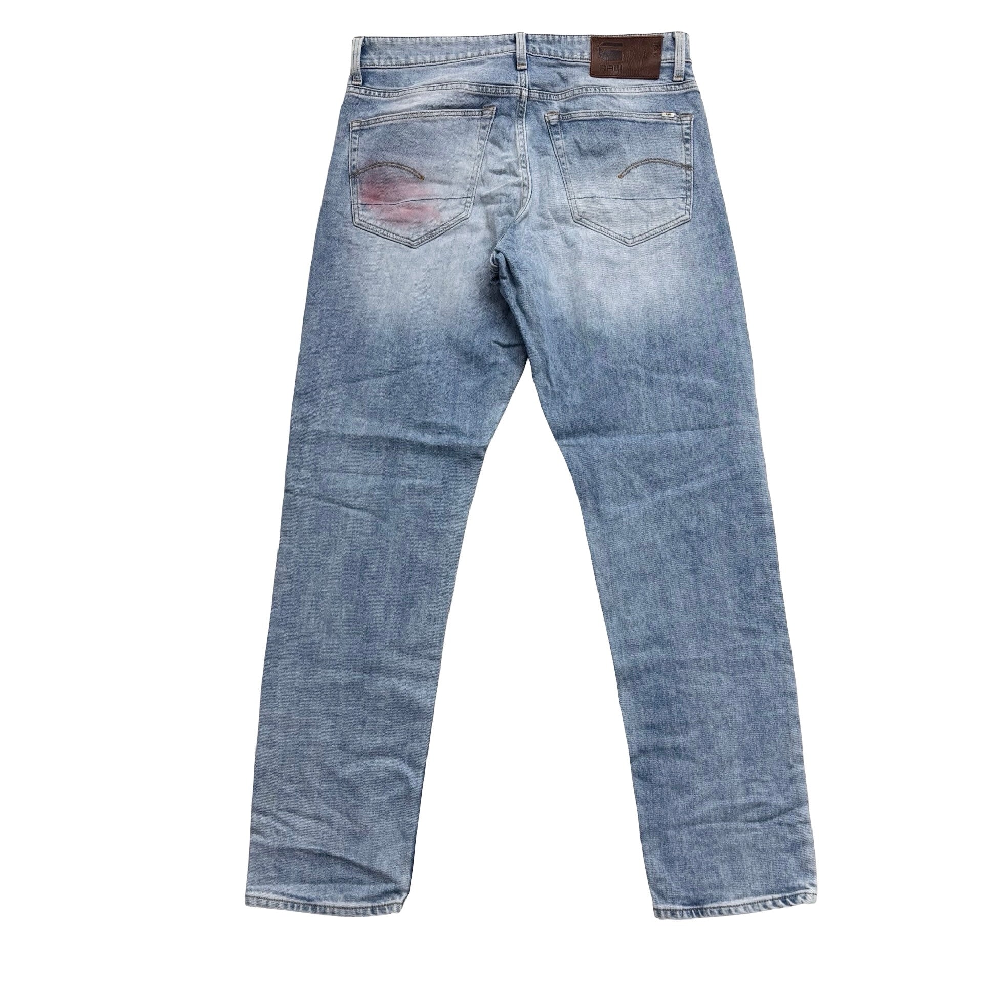 G-Star Jeans W30 L32 Mens Light Blue Regular Tapered Fit Stretch Denim