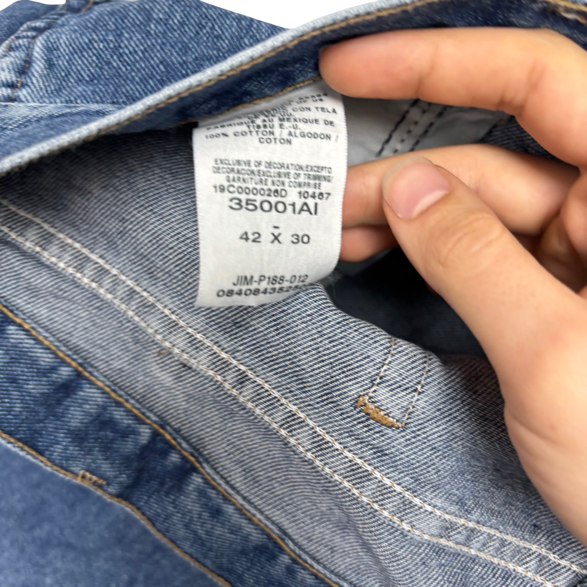 Wrangler Jeans W42 L30 Mens Mid Blue Relaxed Straight Fit Vintage Denim (E)