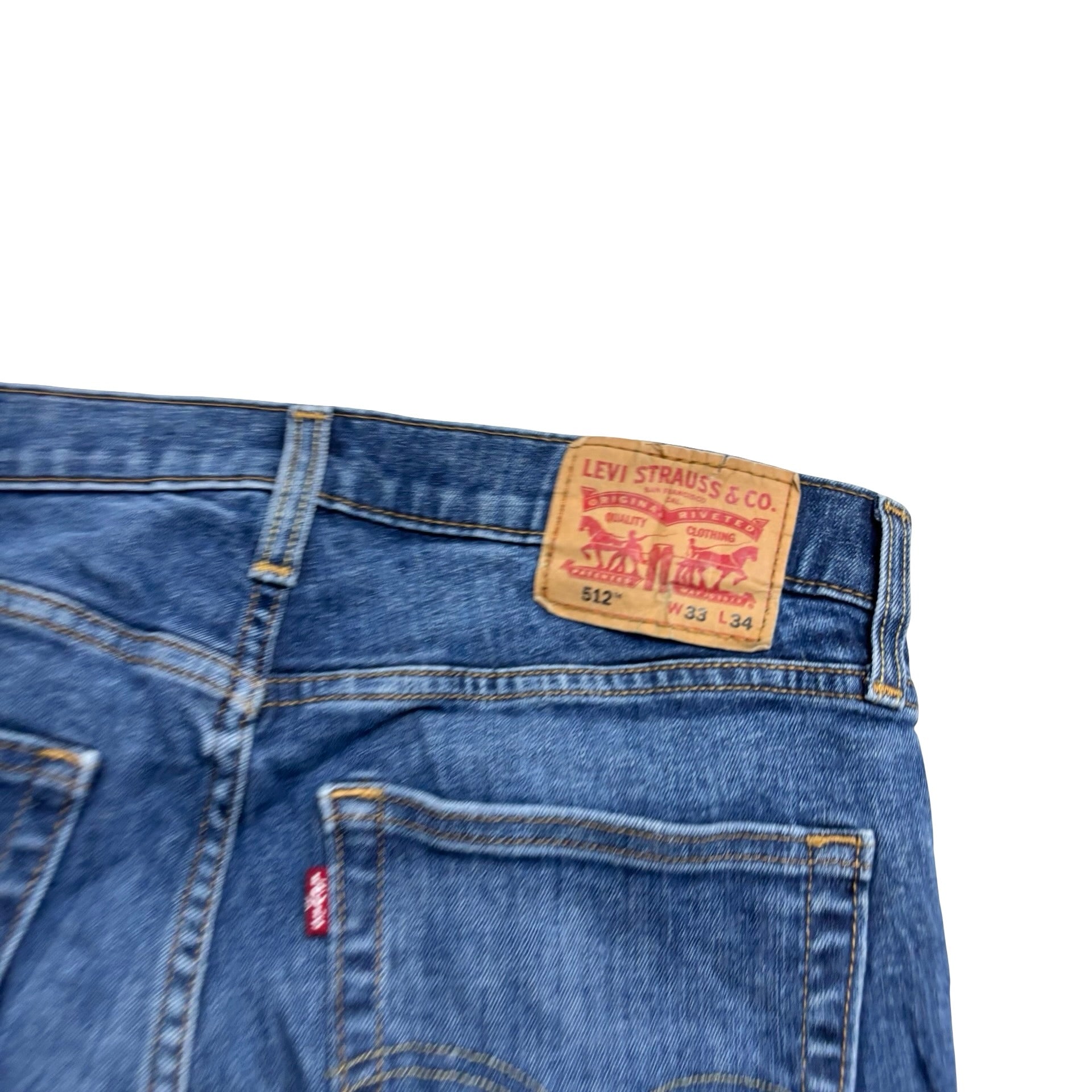 Levis 512 Jeans W33 L33 Mens Mid Blue Slim Tapered Fit Stretch Denim