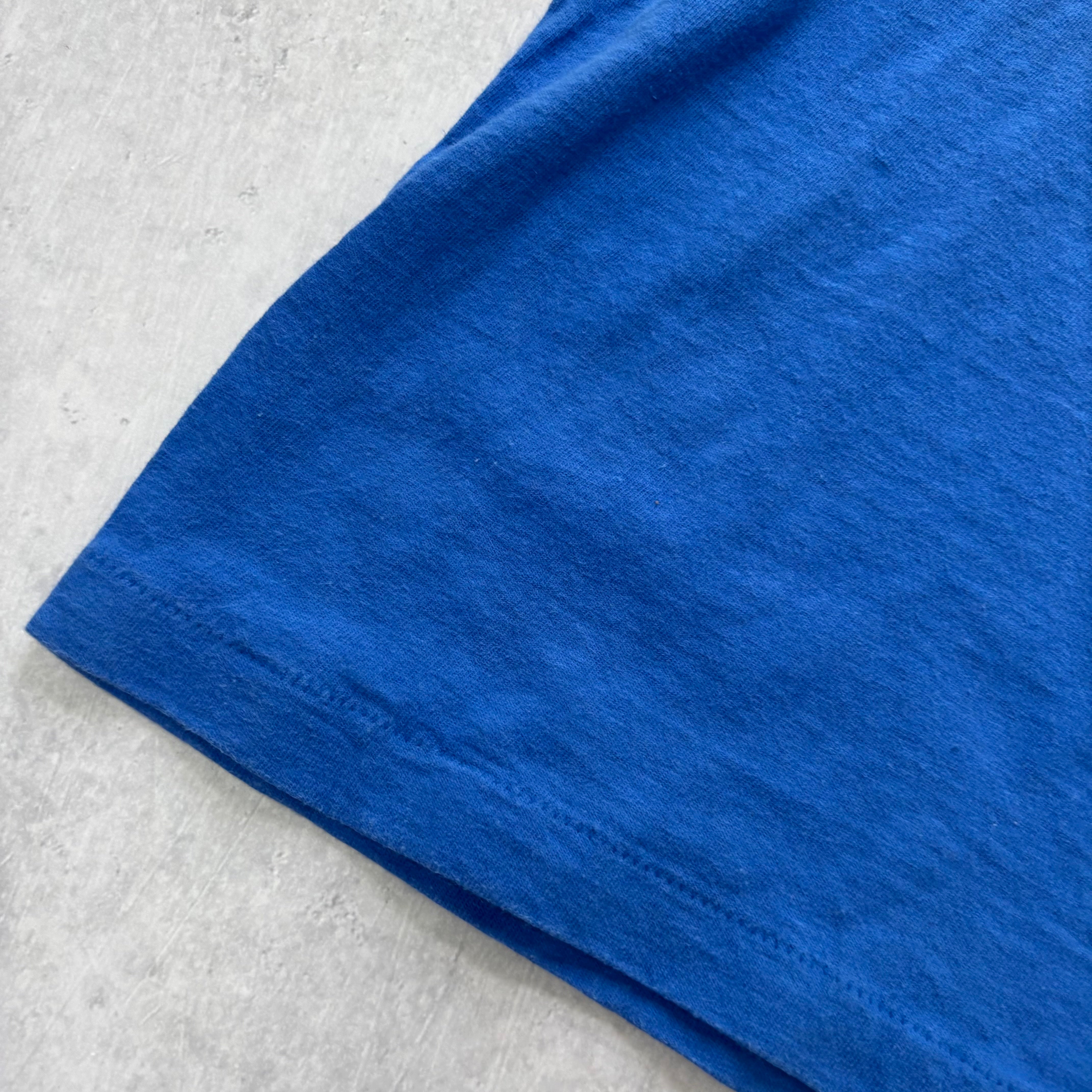 Vintage T Shirt Mens Large Blue Single Stitch Graphic Print 90s USA (E)