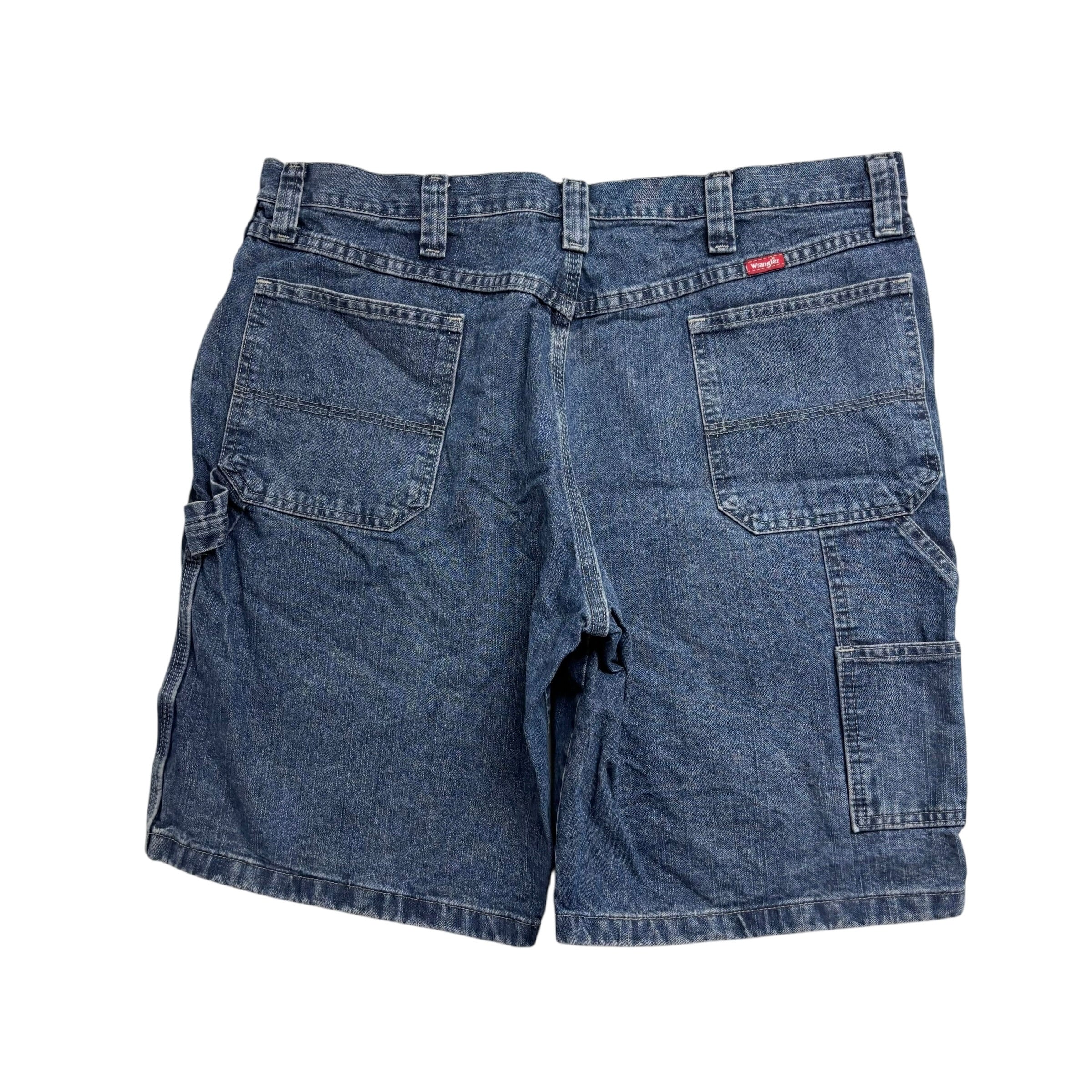 Wrangler Baggy Jorts W38 Mens Mid Blue Denim Shorts Relaxed Carpenter (E)
