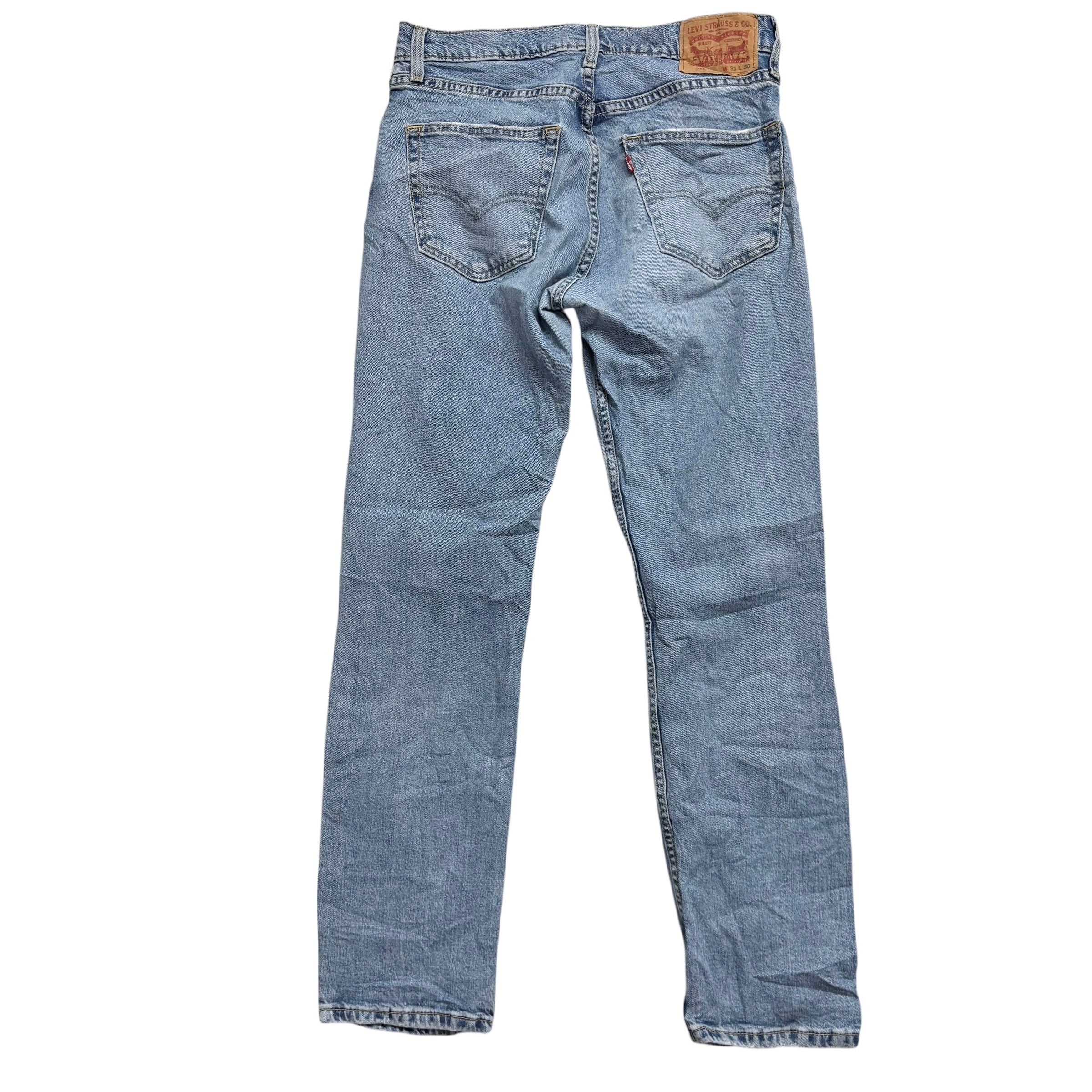 Levis 511 Jeans W31 L30 Mens Light Blue Slim Fit Distressed Stretch Denim