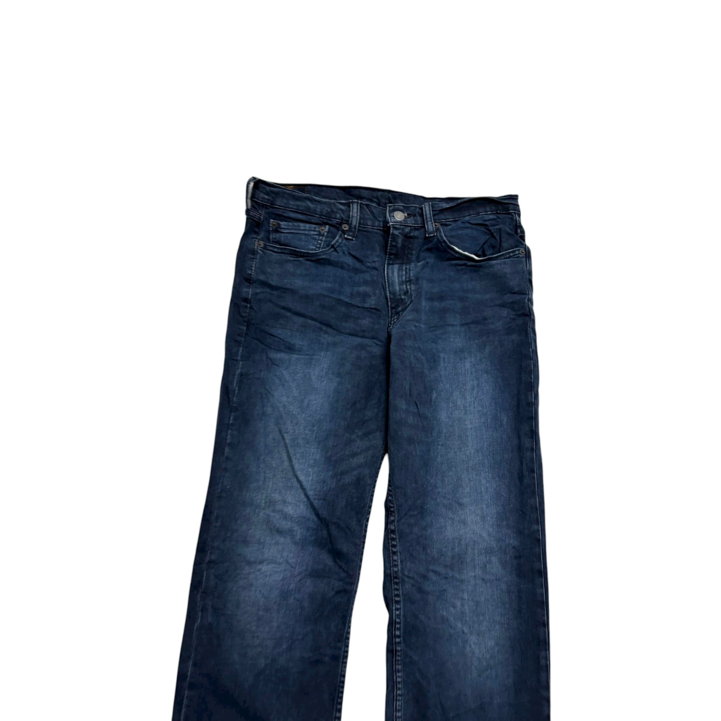 Levis 514 Jeans W32 L34 Mens Navy Blue Regular Straight Fit Stretch Denim (E)