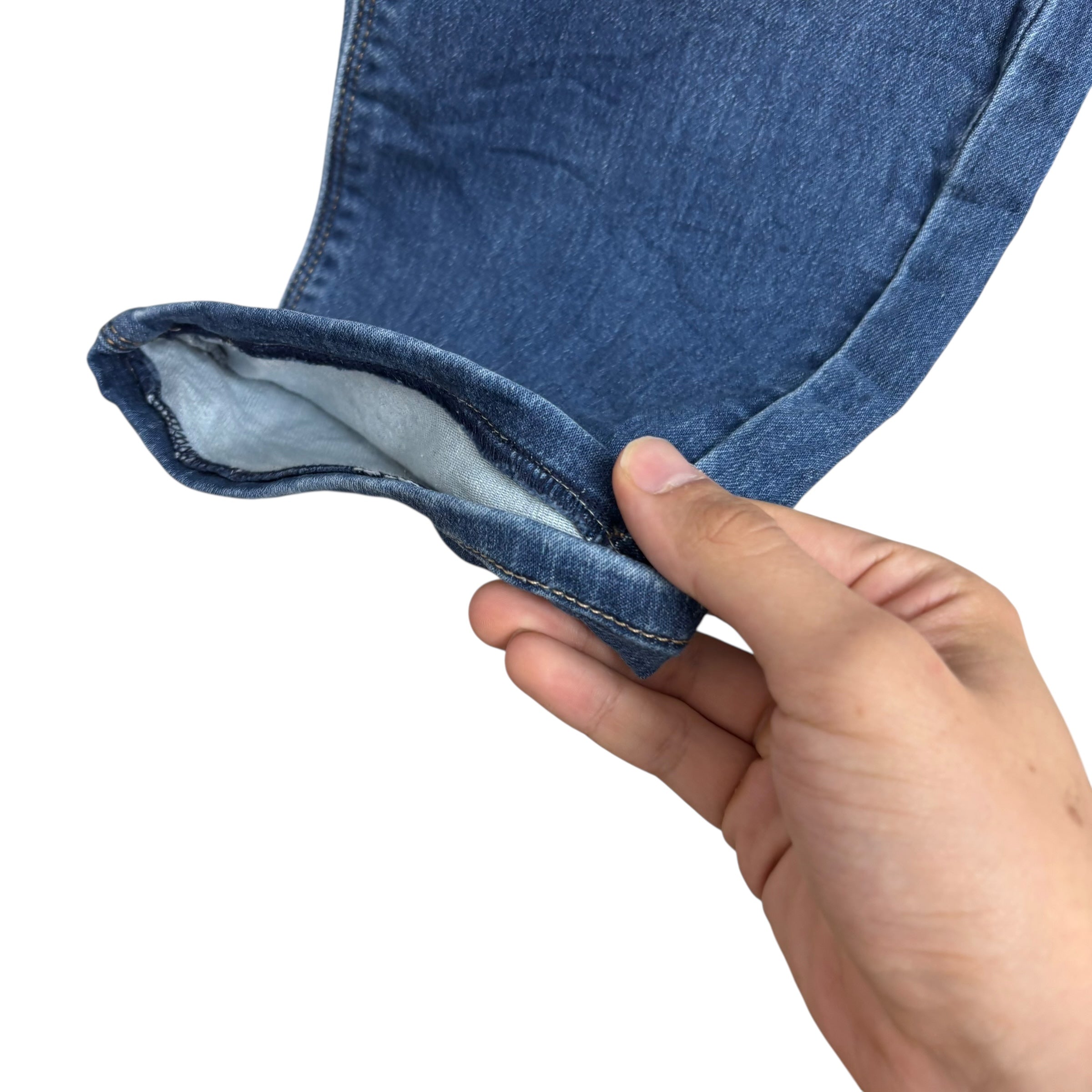 Levis Denizen Jeans W34 L26 Mens Mid Blue Slim Fit Stretch Denim (E)