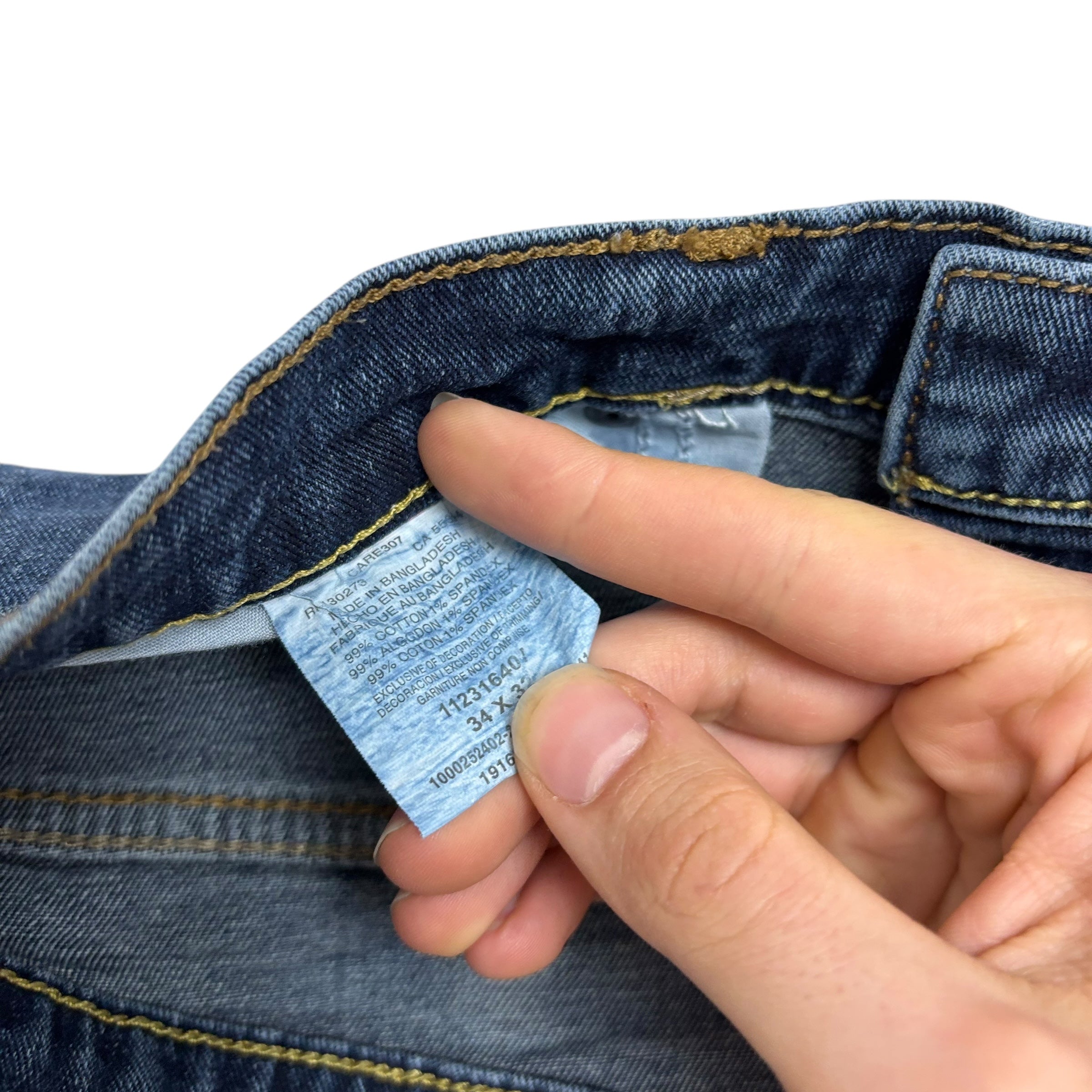 Wrangler Jeans W34 L32 Mens Mid Blue Relaxed Bootcut Fit Stretch Denim (E)