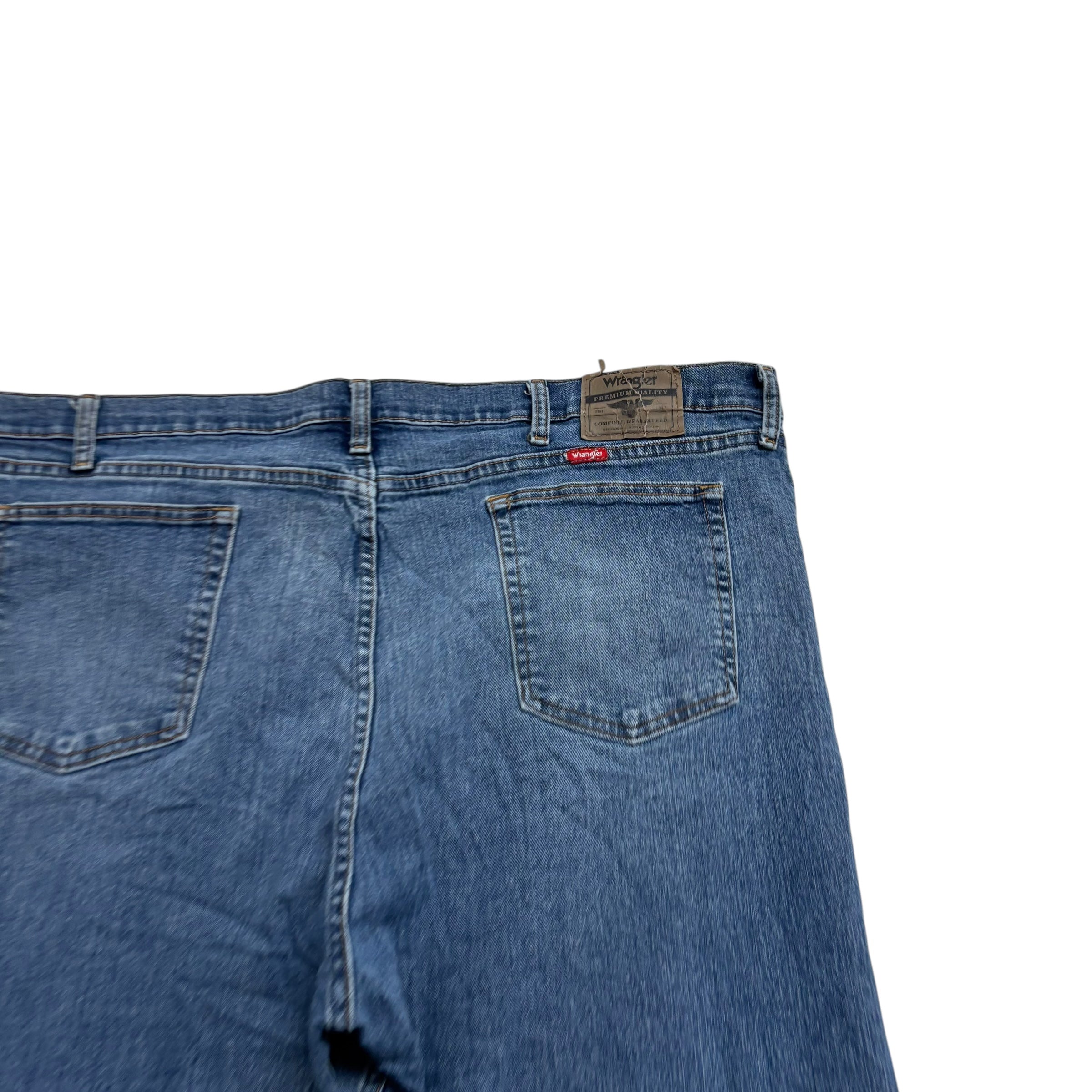 Wrangler Jeans W48 L30 Mens Mid Blue Relaxed Straight Fit Stretch Denim (F)