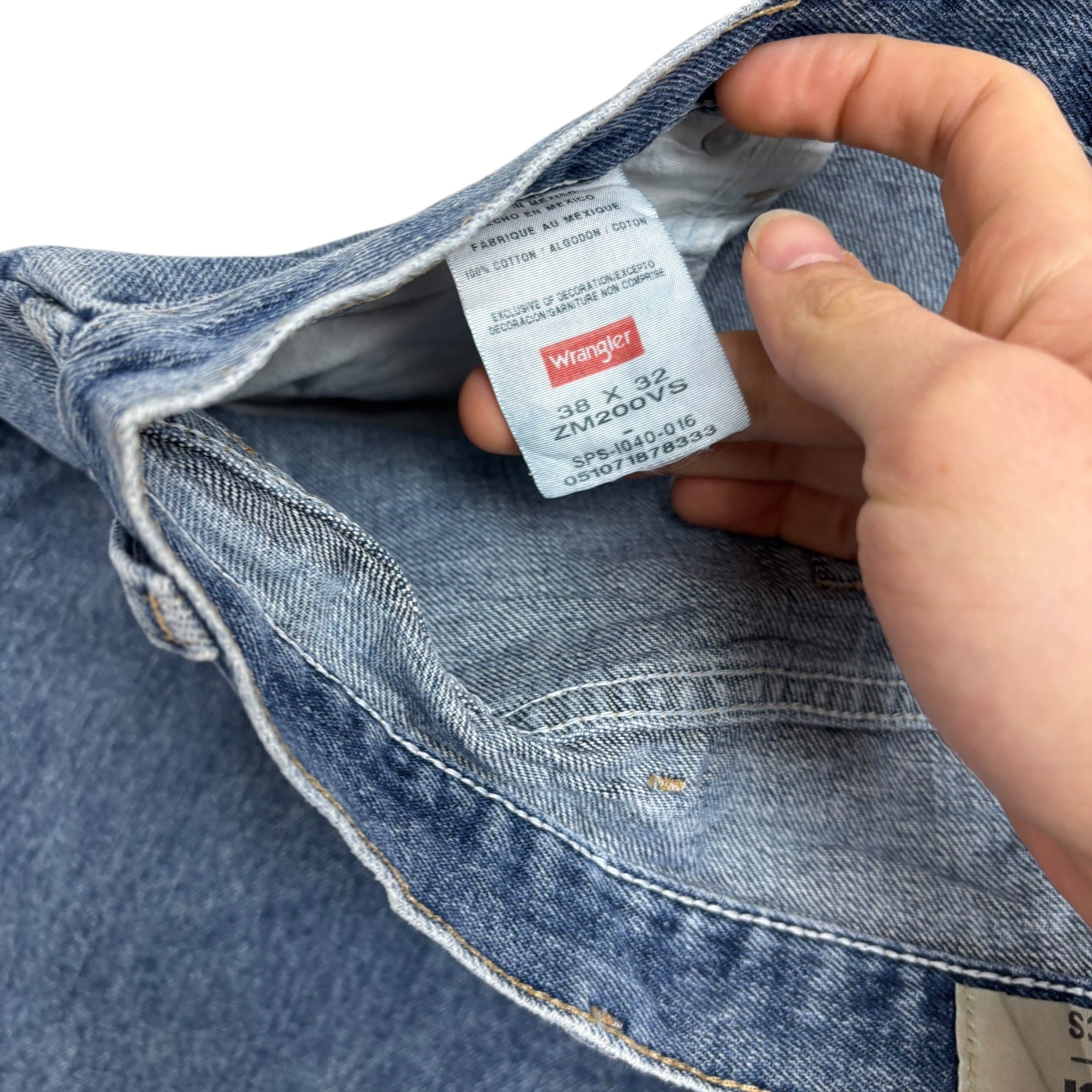 Wrangler Jeans W38 L32 Mens Mid Blue Baggy Relaxed Straight Fit Denim