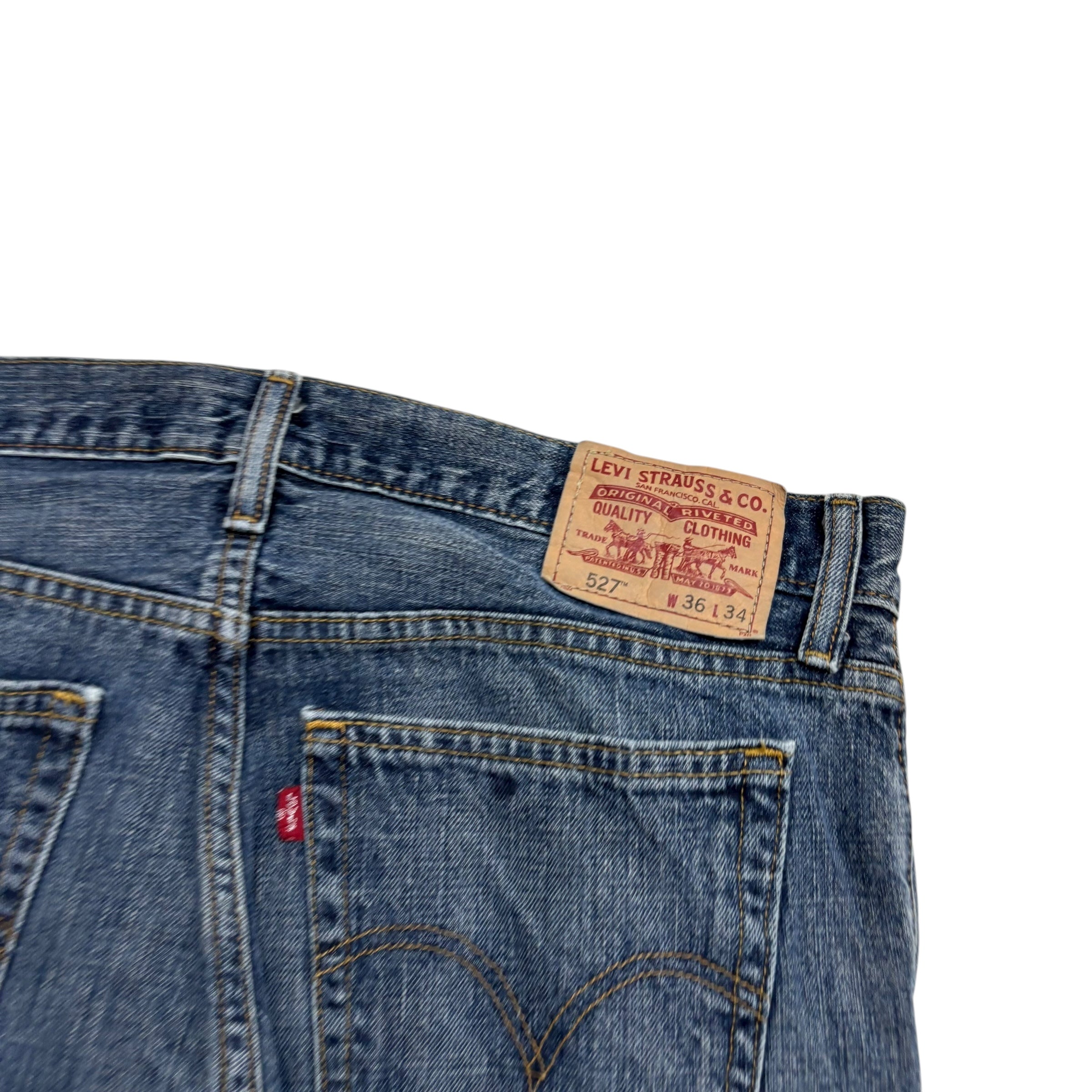 Levis 527 Jeans W36 L35 Mens Dark Blue Bootcut Low Rise Vintage Denim