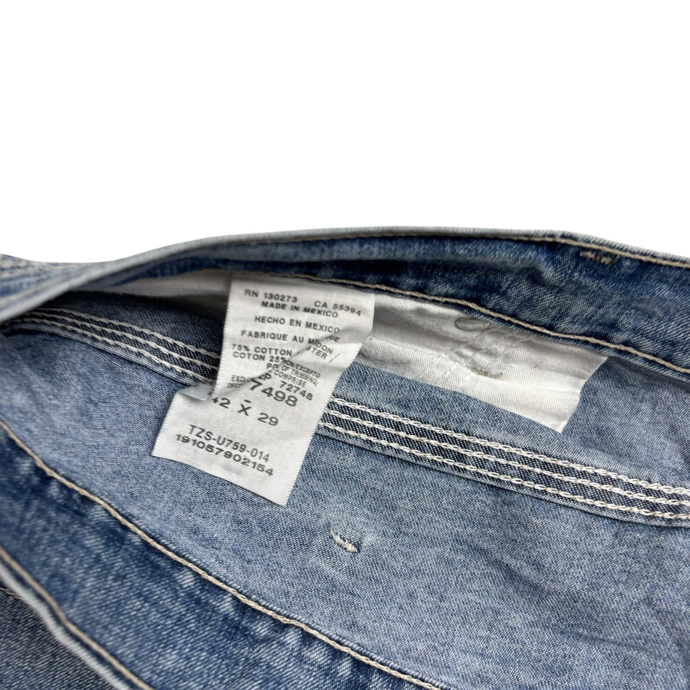 Lee Carpenter Jeans W42 L29 Mens Light Blue Relaxed Straight Fit Denim