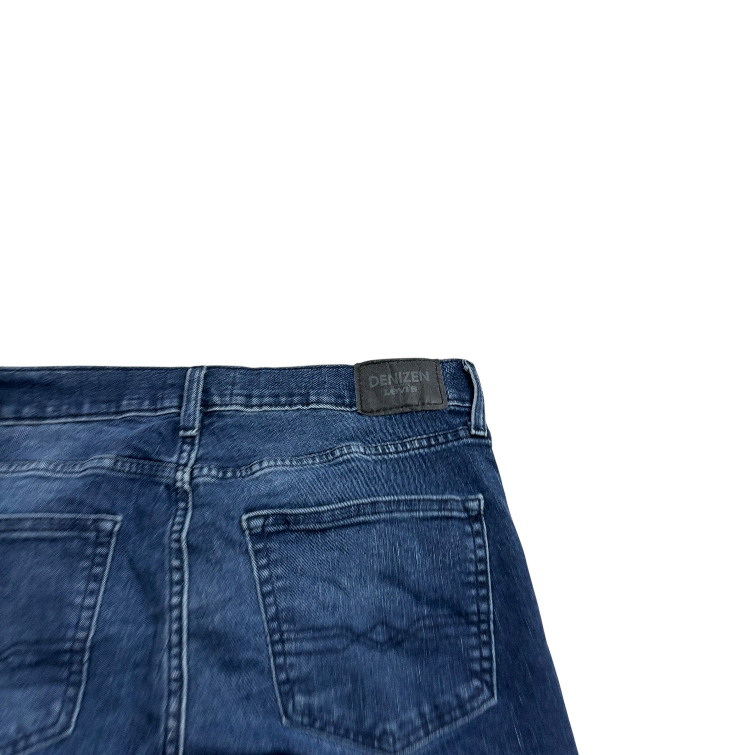 Levis Denizen Jeans W34 L32 Mens Navy Blue Skinny Fit Stretch Denim (E)