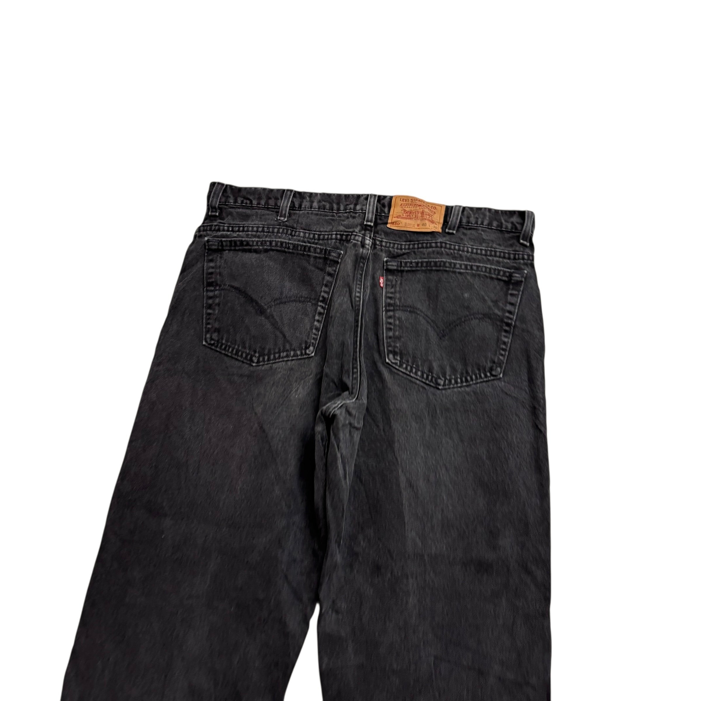 Levis 550 Jeans W38 L30 Mens Black Relaxed Tapered Fit Vintage Made In USA (E)