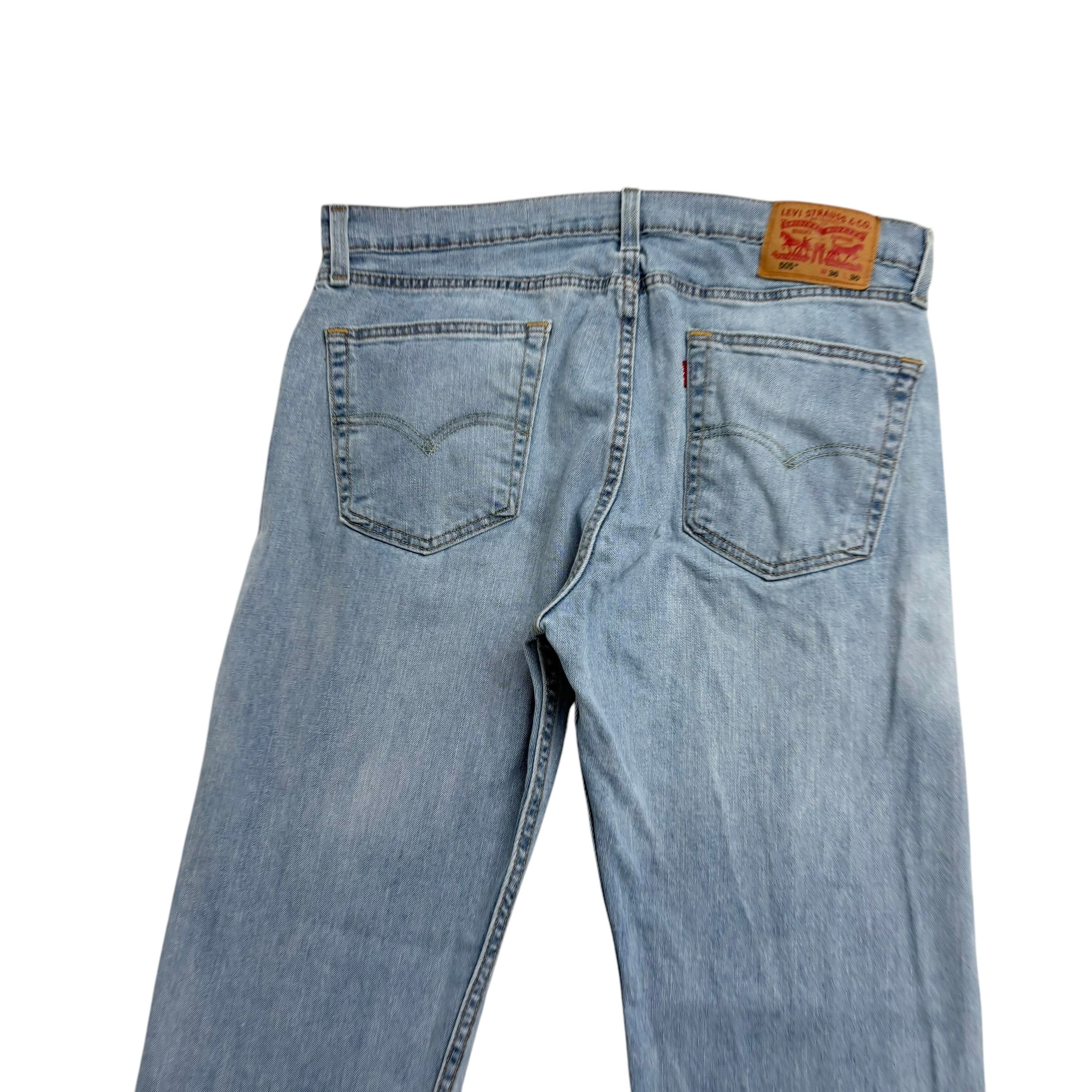 Levis 505 Jeans W36 L30 Mens Light Blue Regular Straight Fit Stretch Denim (E)