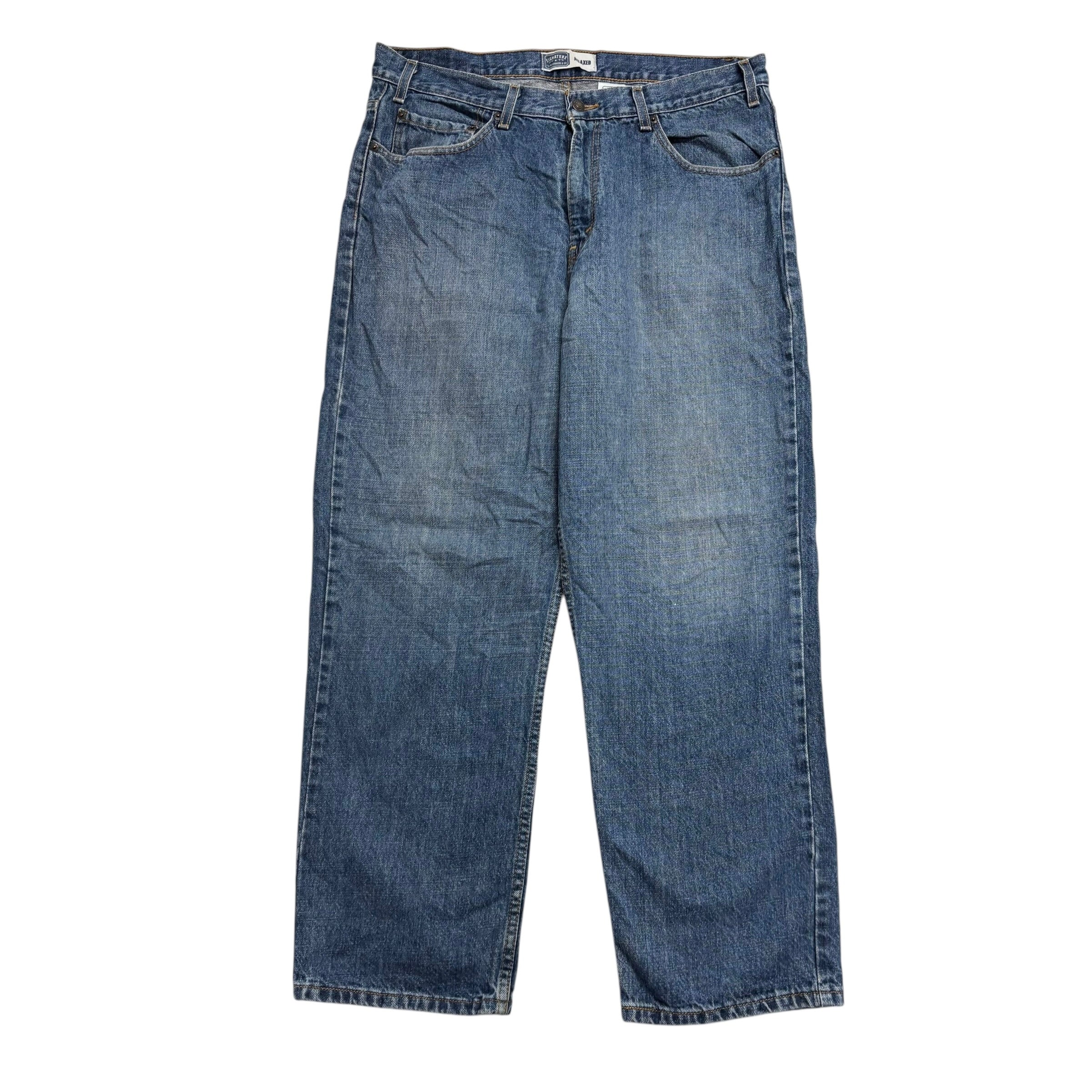 Levis Signature Jeans W36 L30 Mens Mid Blue Relaxed Baggy Fit Vintage