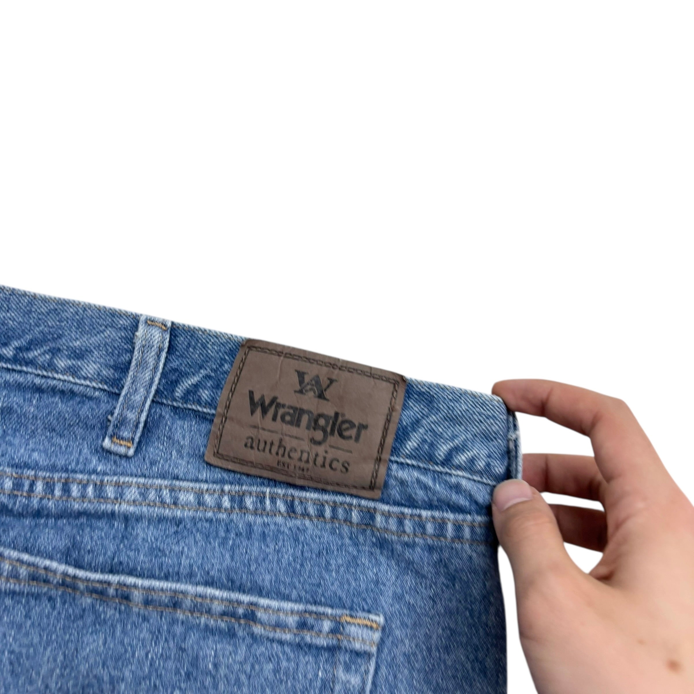 Wrangler Jeans W48 L32 Mens Mid Blue Baggy Relaxed Straight Fit Denim