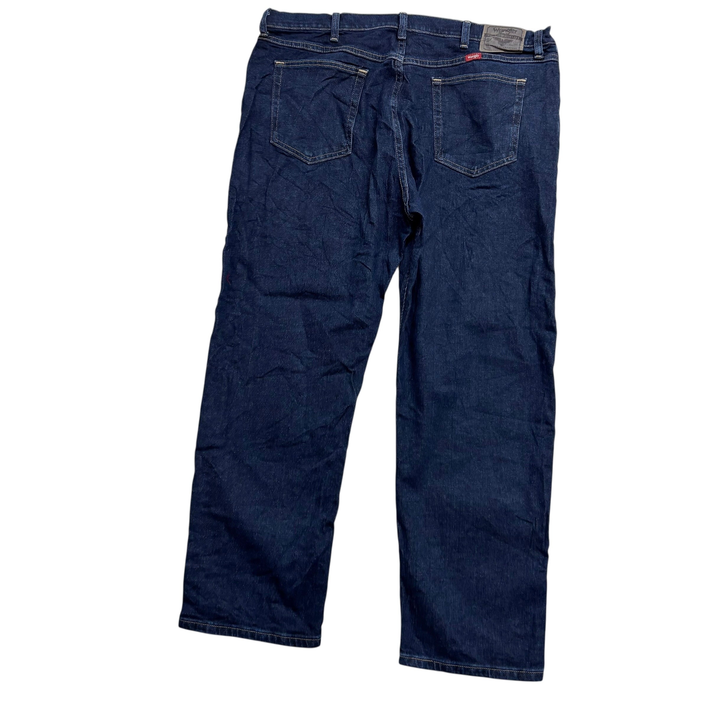 Wrangler Jeans W40 L29 Mens Dark Blue Regular Straight Fit Stretch Denim (E)