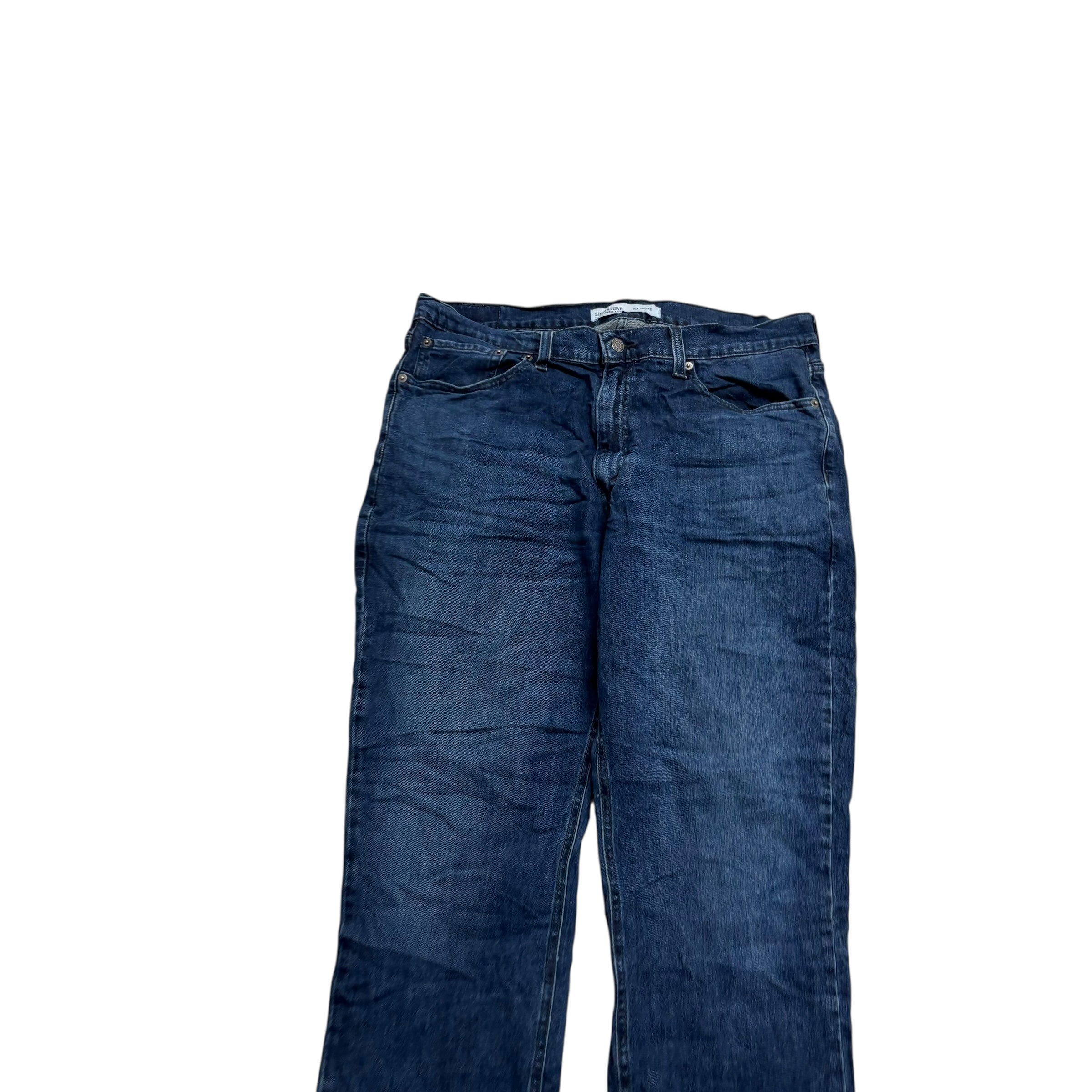 Levis Signature Jeans W36 L32 Mens Navy Blue Athletic Straight Fit Stretch (E)