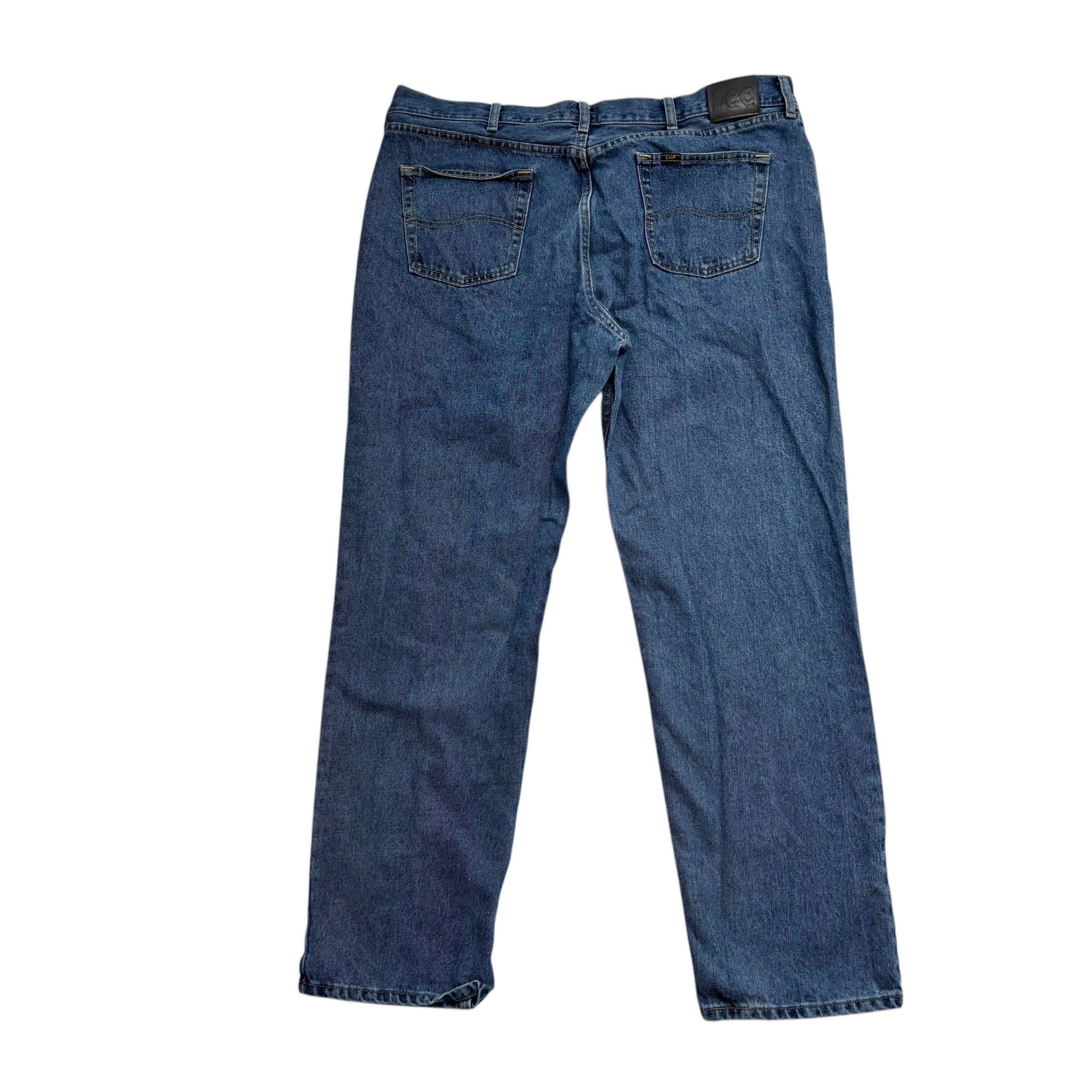 Lee Jeans W42 L32 Mens Mid Blue Relaxed Straight Fit Denim (E)