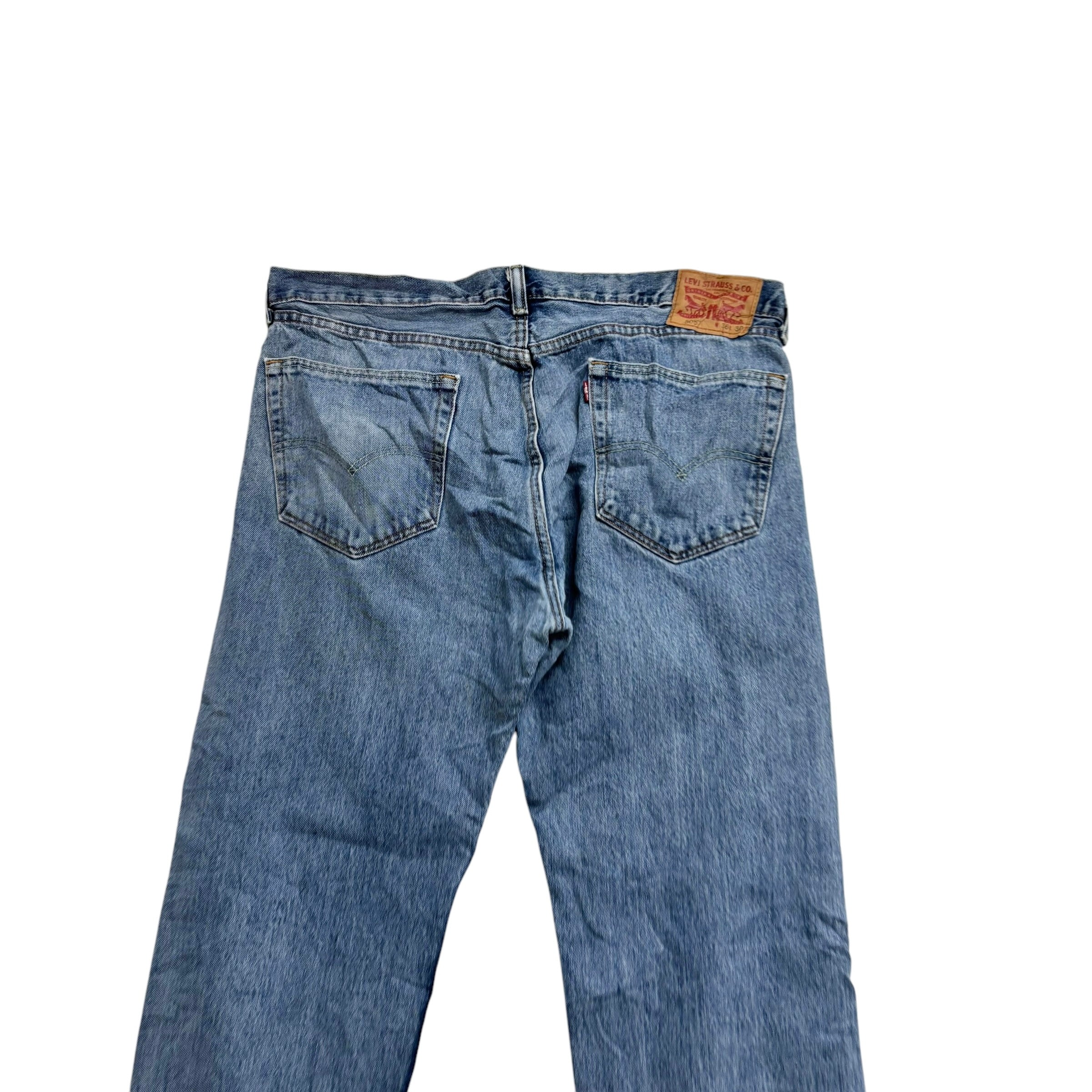 Levis 505 Jeans W36 L30 Mens Light Blue Regular Straight Fit Denim