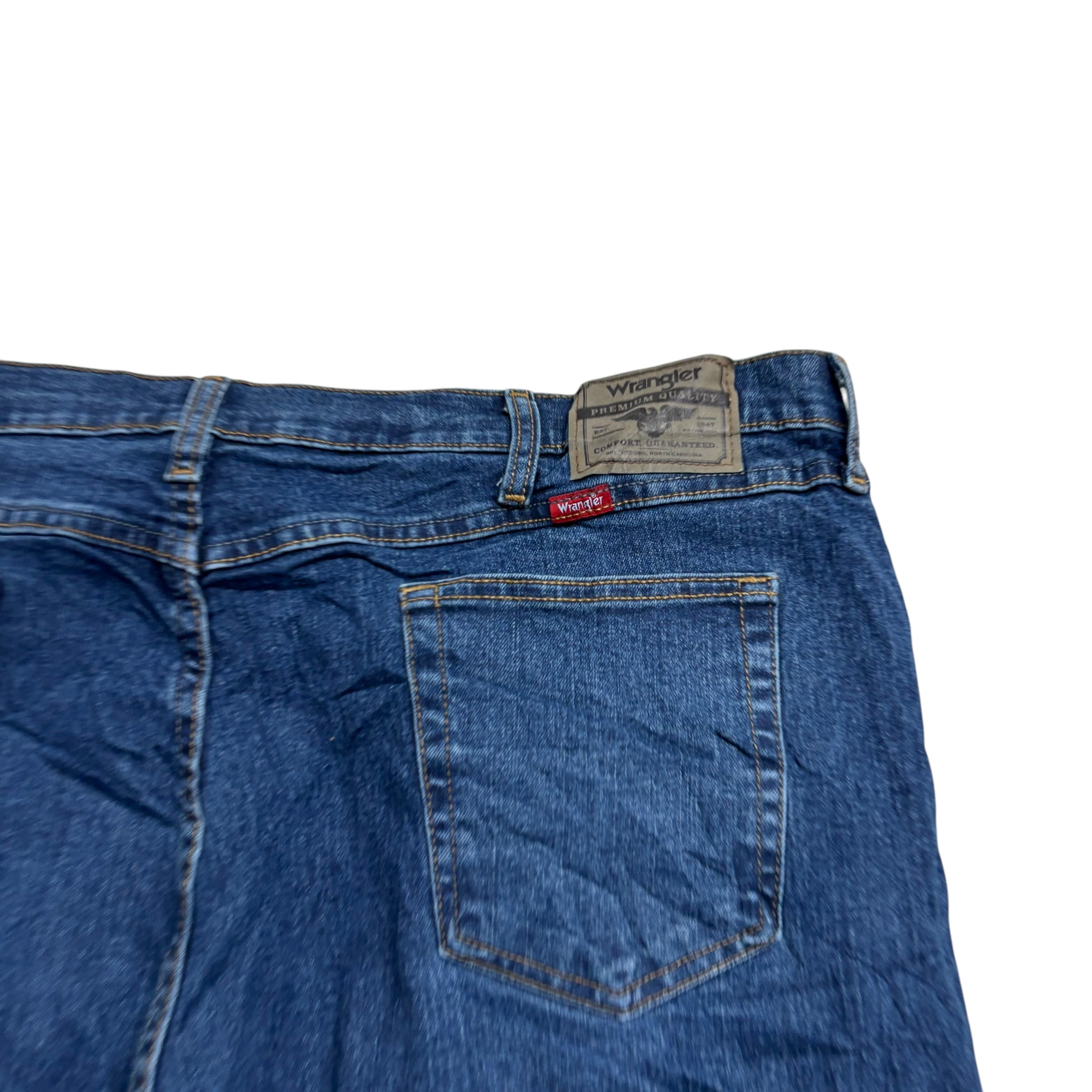 Wrangler Jeans W44 L29 Mens Dark Blue Relaxed Straight Fit Stretch Denim (E)