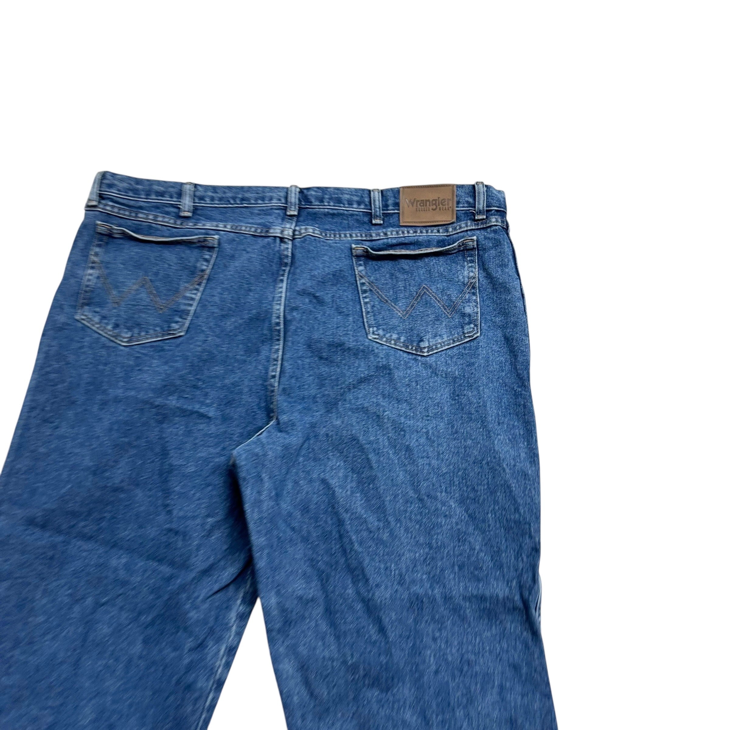 Wrangler Jeans W44 L27 Mens Mid Blue Relaxed Straight Fit Vintage Denim (E)