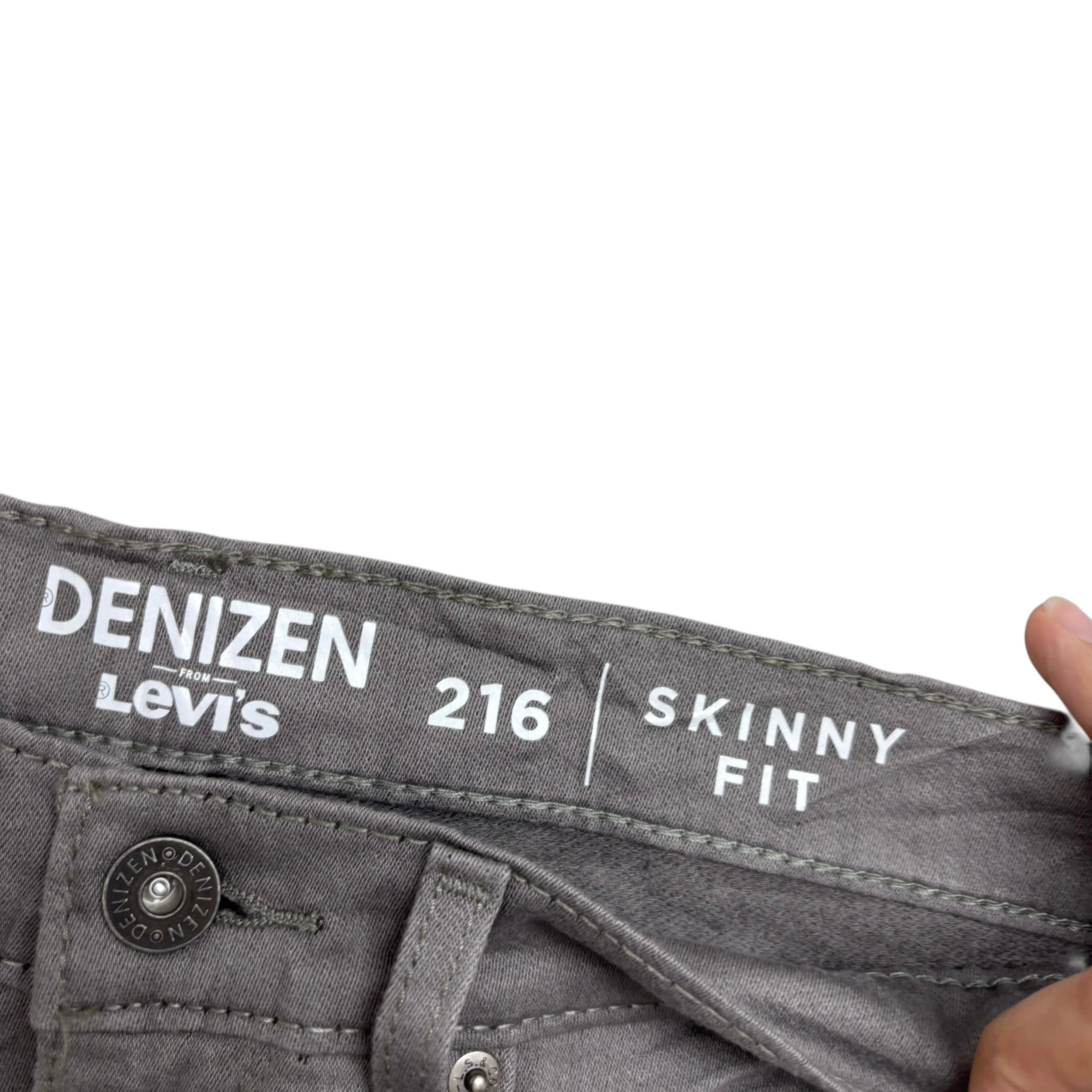 Levis Denizen Jeans W34 L30 Mens Grey Skinny Fit Stretch Denim (E)