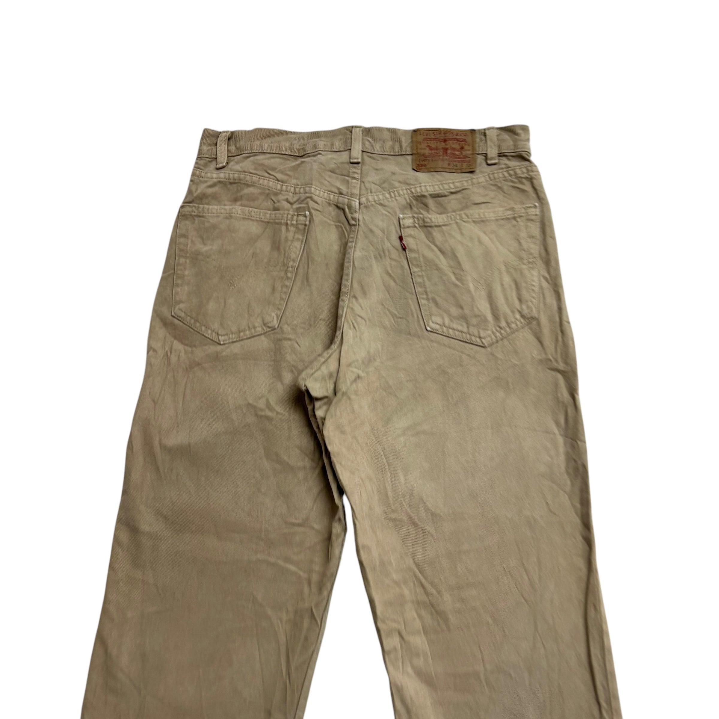 Levis 550 Jeans W34 L32 Mens Tan Relaxed Straight Made In USA Vintage Denim (E)