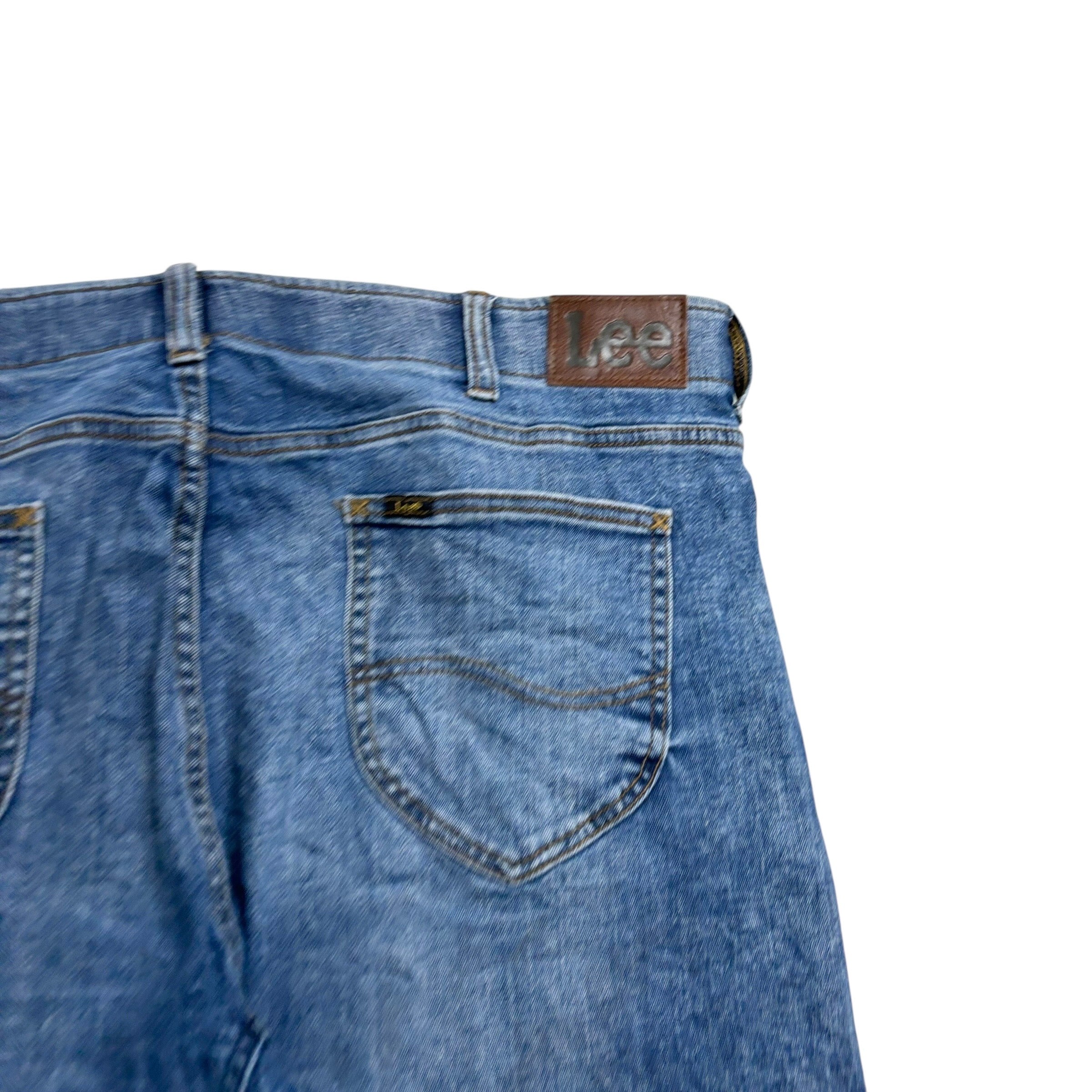 Lee Jeans W42 L30 Mens Slim Straight Fit Mid Blue Stretch Denim (E)
