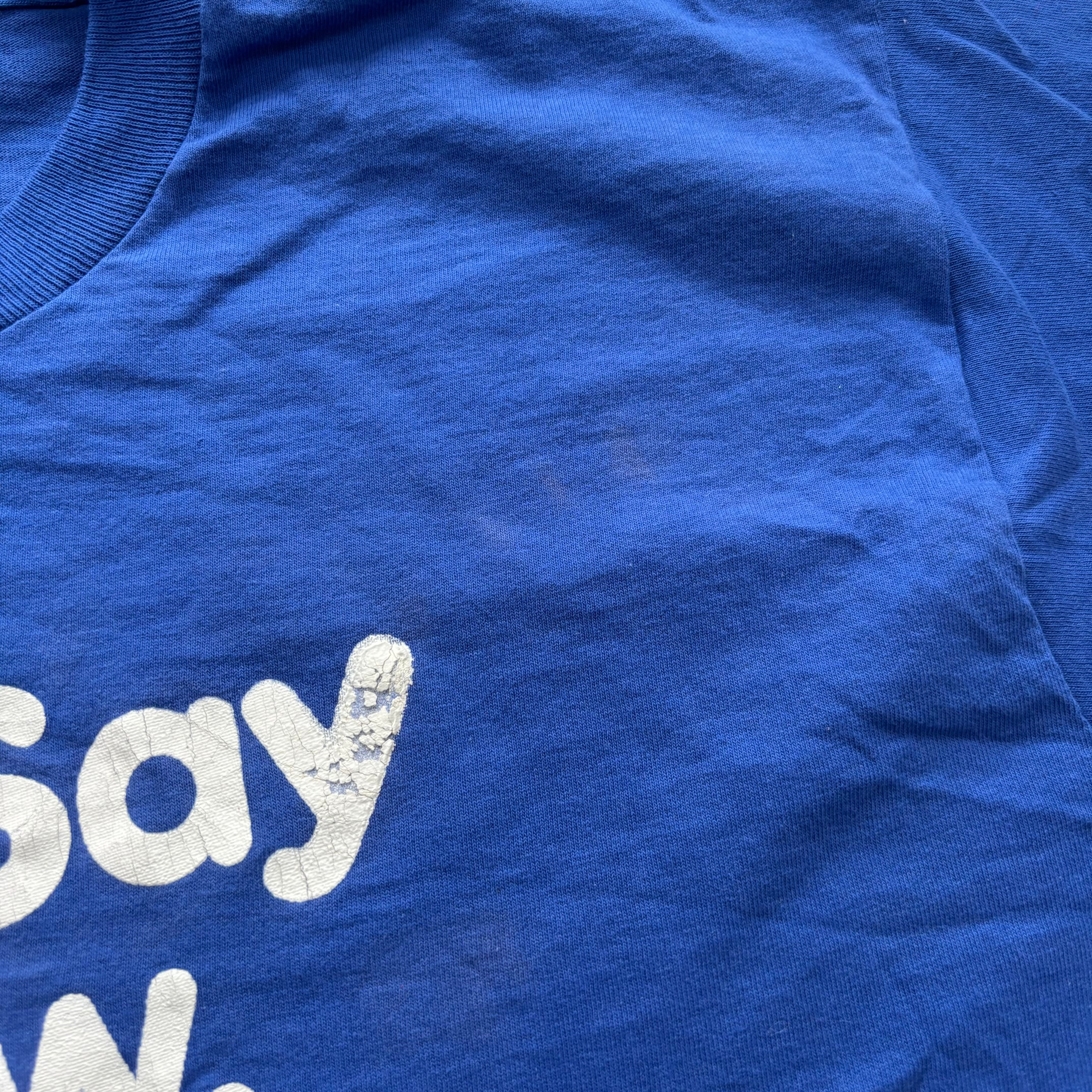 Vintage T Shirt Mens XL Blue Single Stitch Graphic Print 90s USA