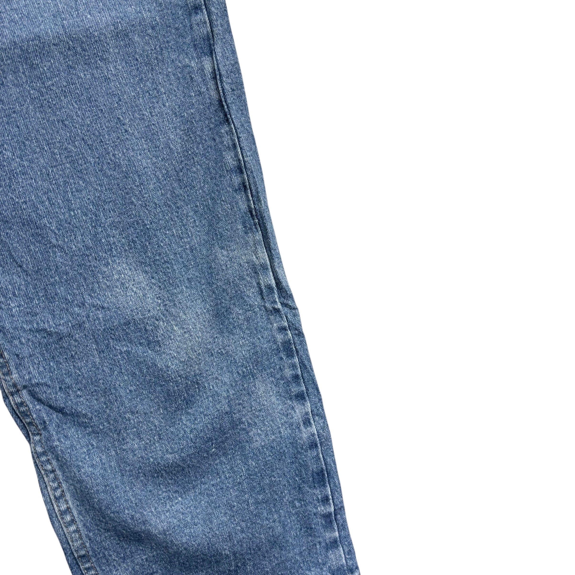 Wrangler Jeans W44 L30 Mens Mid Blue Relaxed Straight Fit Stretch Denim