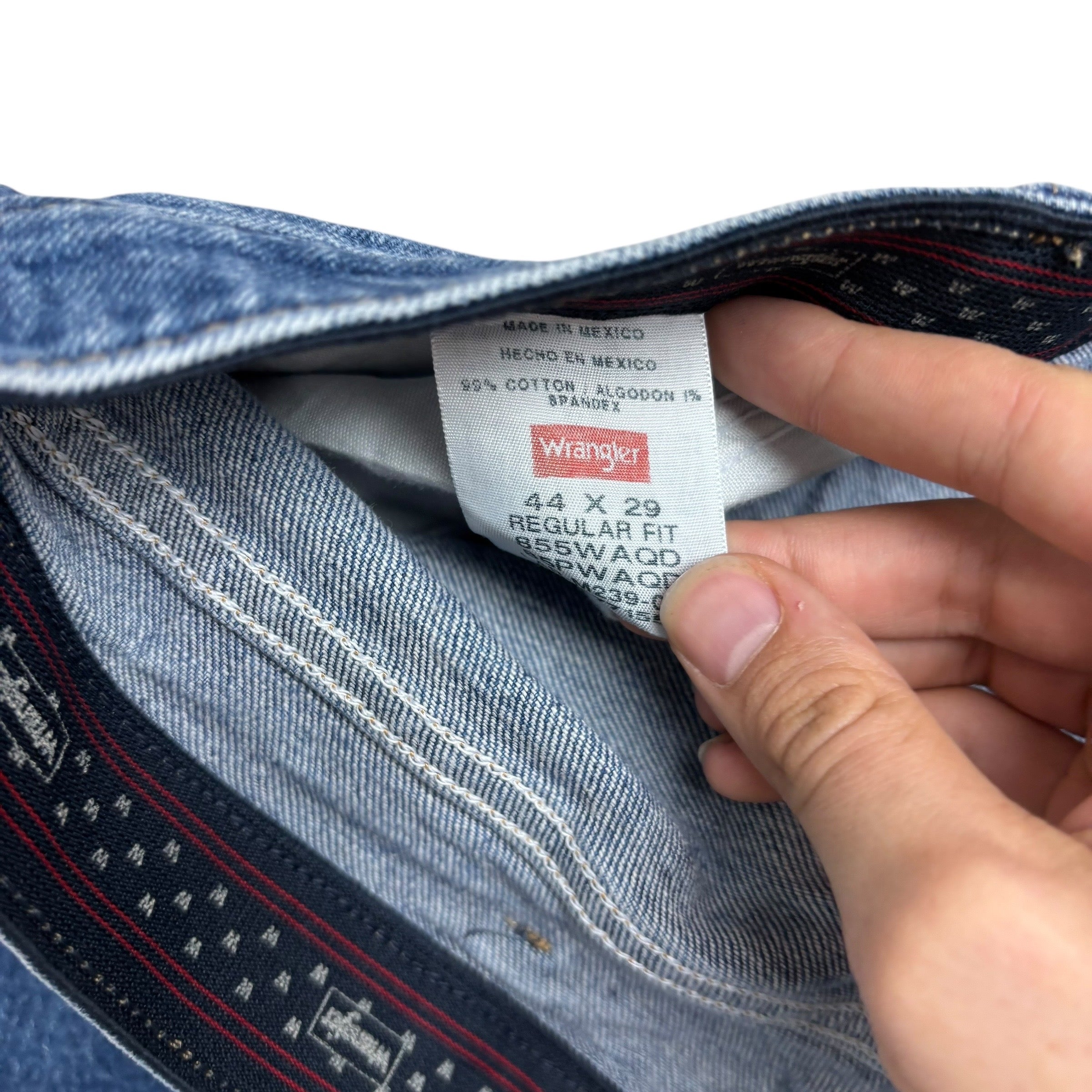 Wrangler Jeans W44 L29 Mens Mid Blue Regular Straight Fit Stretch Denim (E)