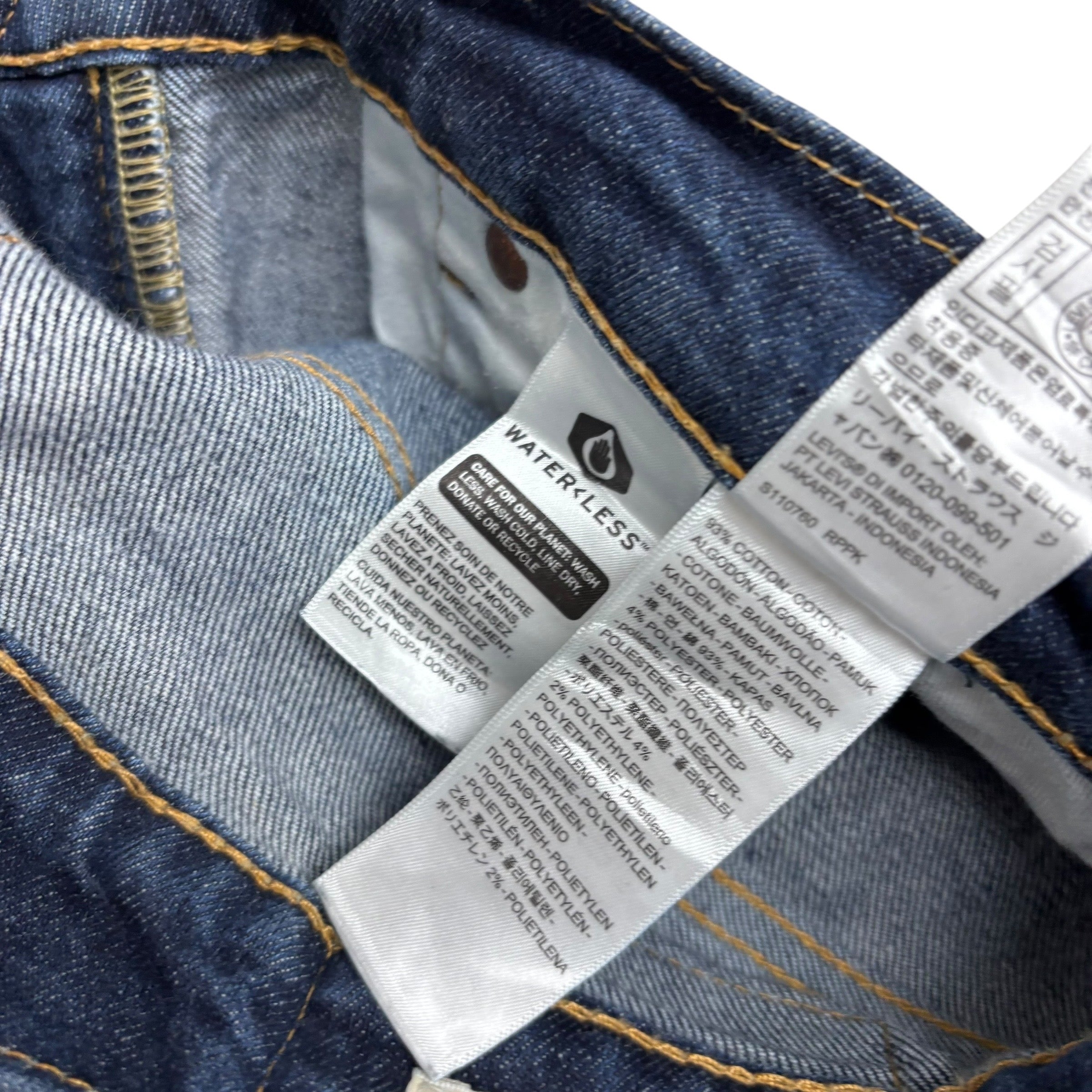Levis 502 Jeans W32 L33 Mens Dark Blue Regular Tapered Fit Stretch Denim