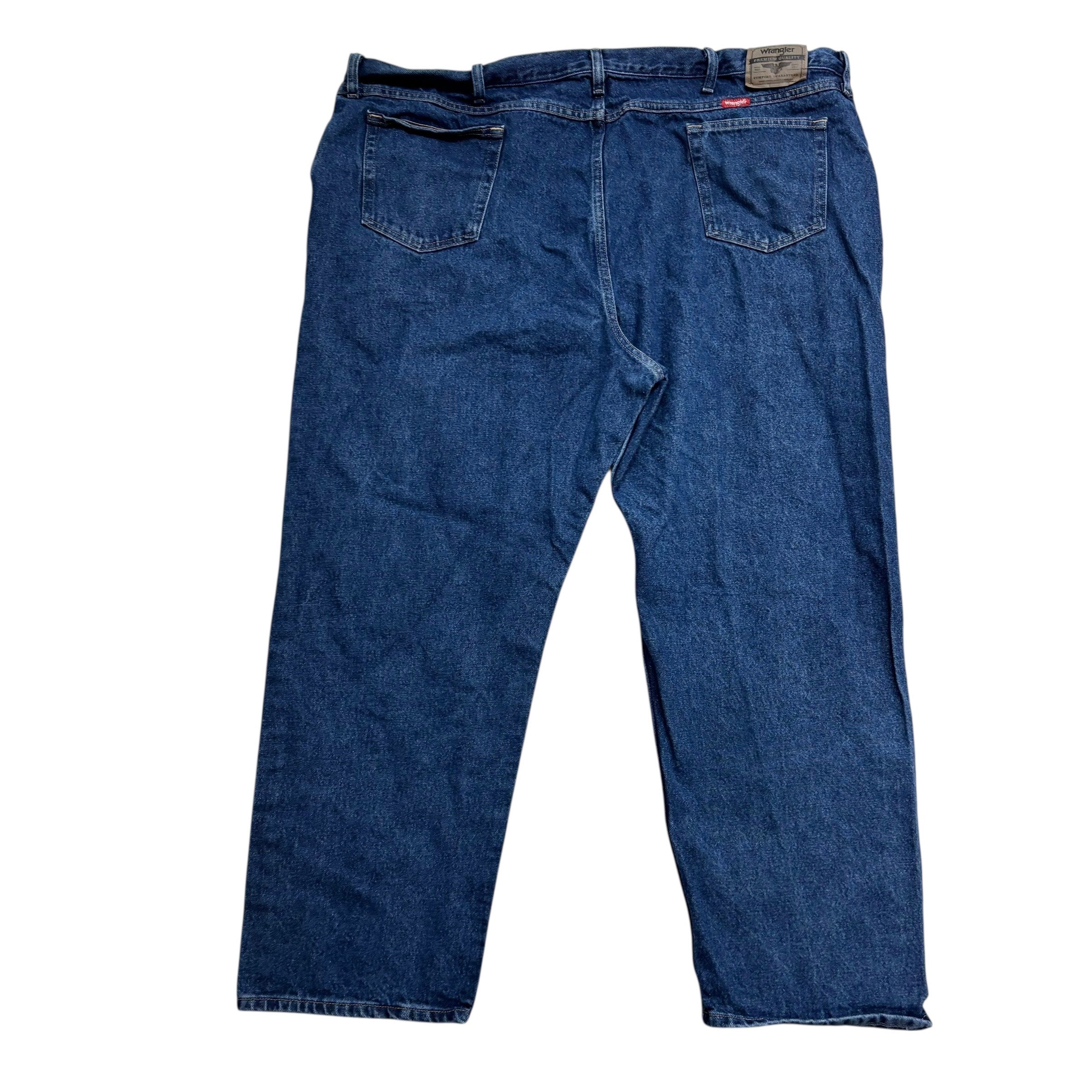 Wrangler Jeans W52 L30 Mens Mid Blue Relaxed Straight Fit Denim (E)
