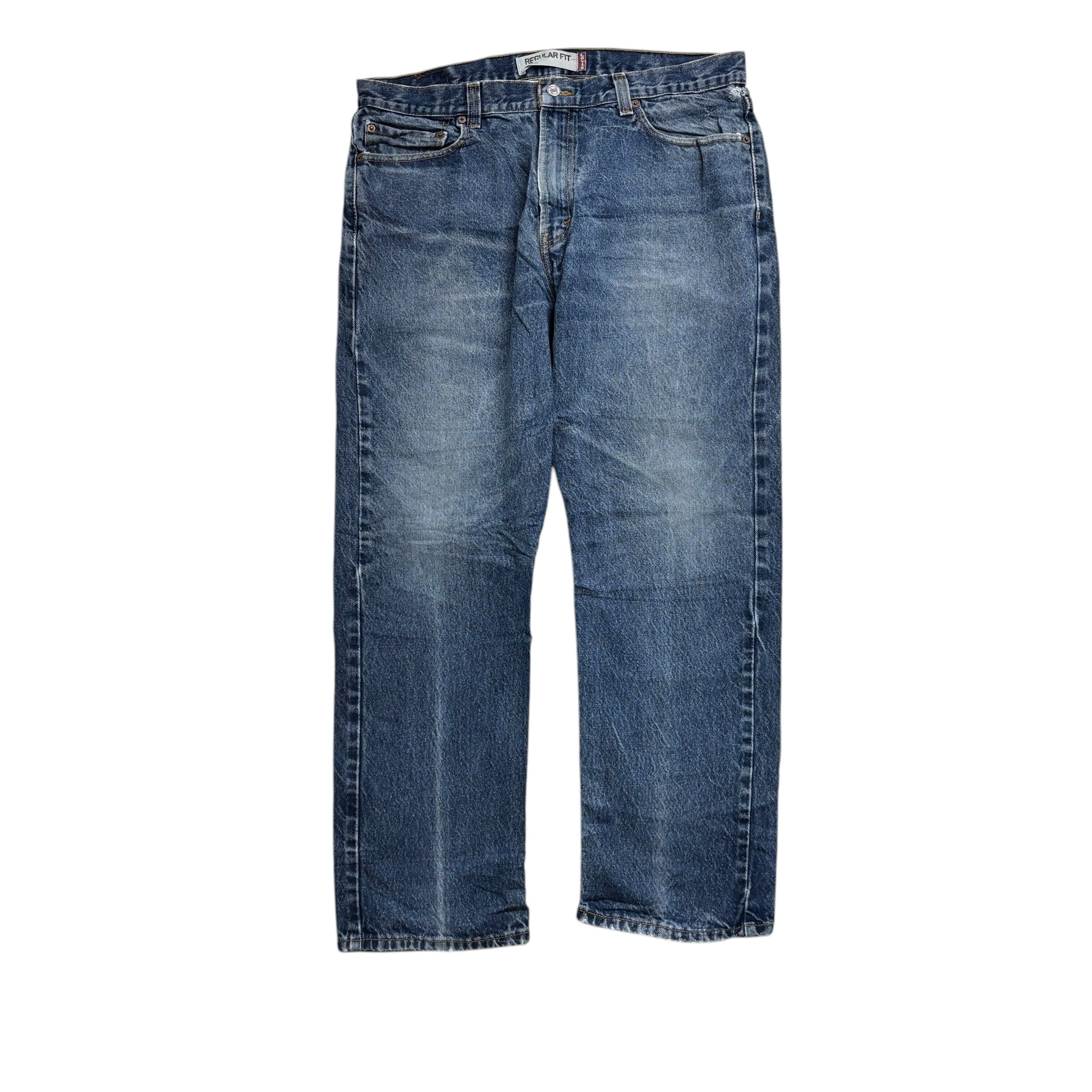 Levis 505 Jeans W36 L30 Mens Mid Blue Regular Straight Fit Vintage Denim