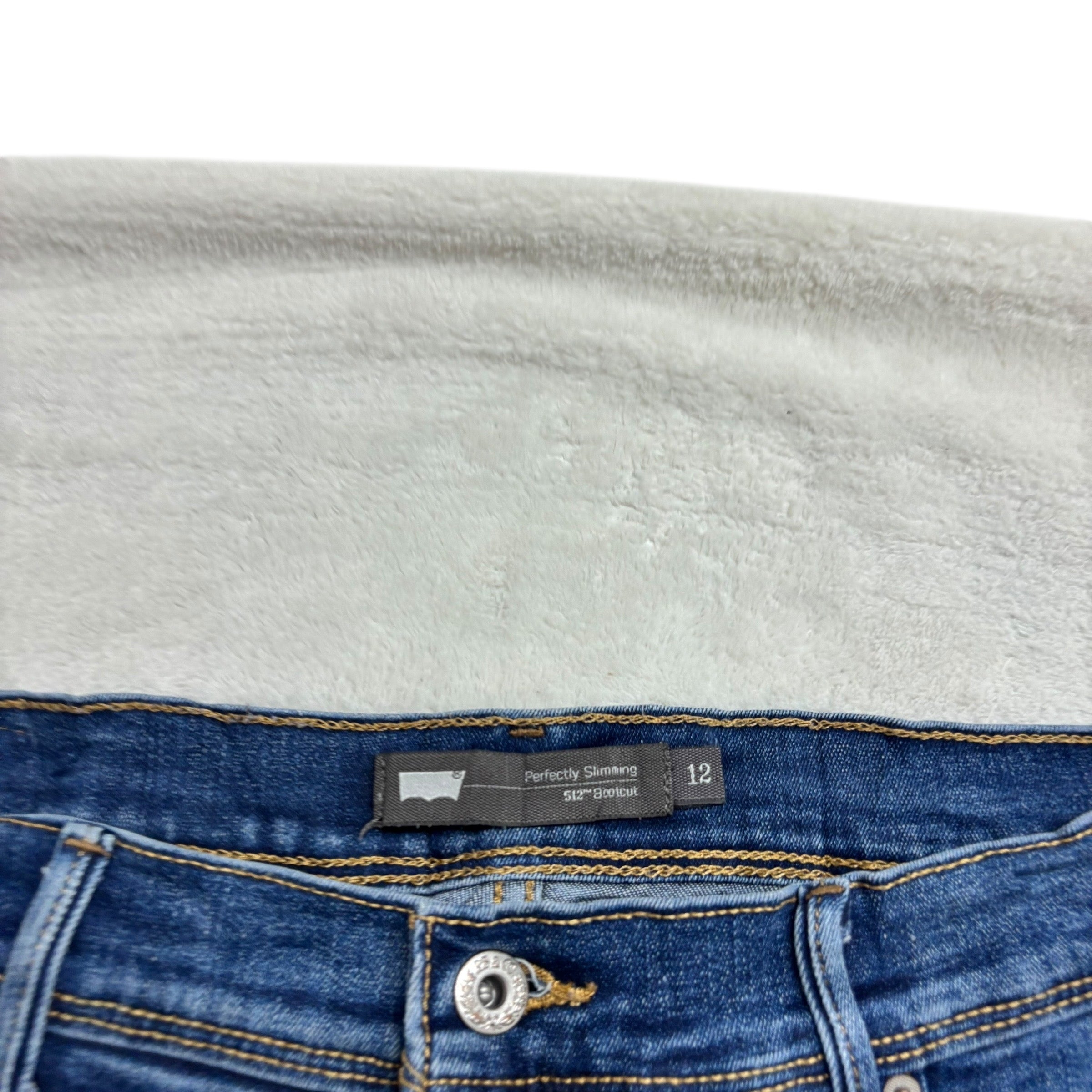 Levis 512 Jeans W31 L32 Womens Slimming Bootcut Dark Blue Stretch Denim