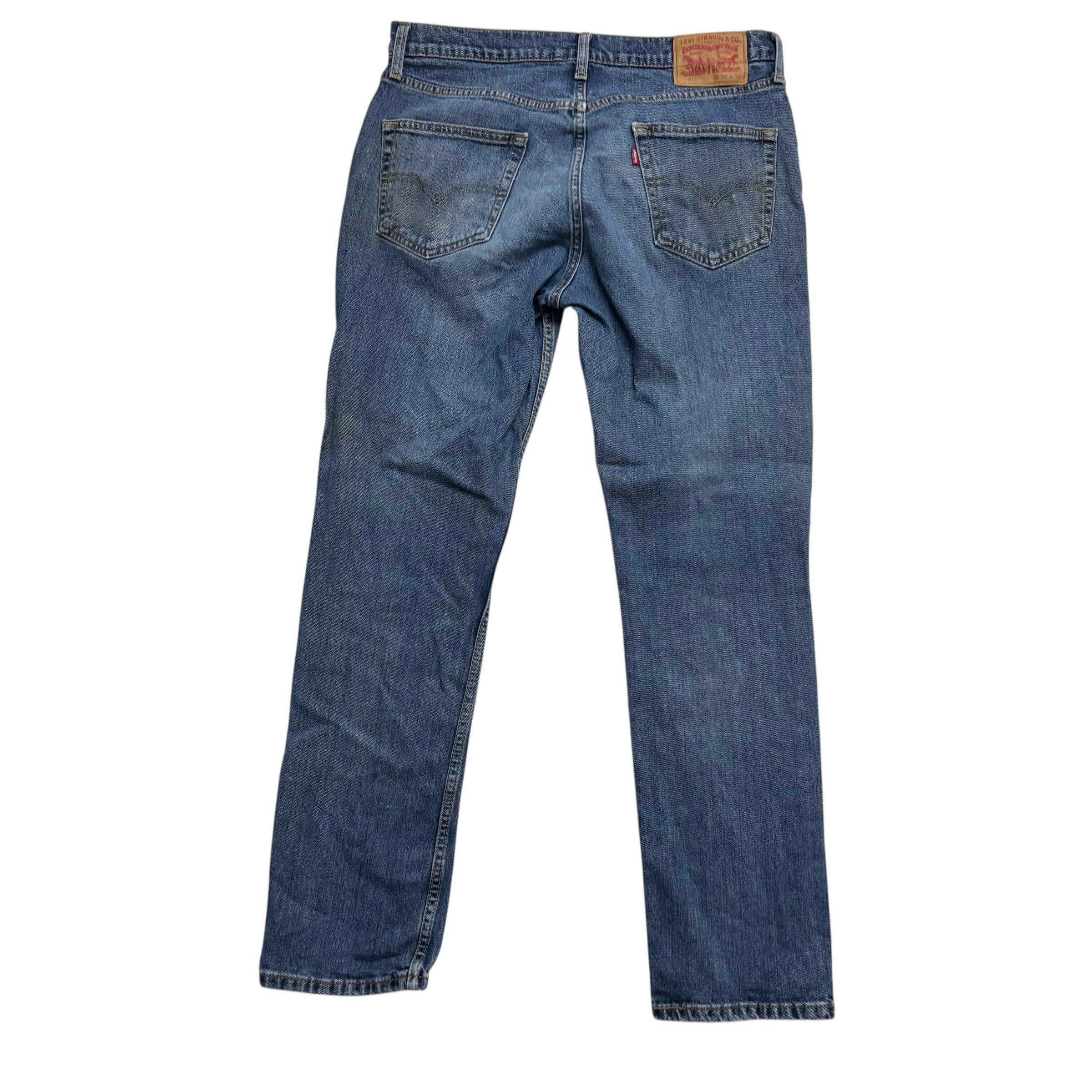 Levis 511 Jeans W34 L30 Mens Mid Blue Slim Fit Stretch Denim (F)