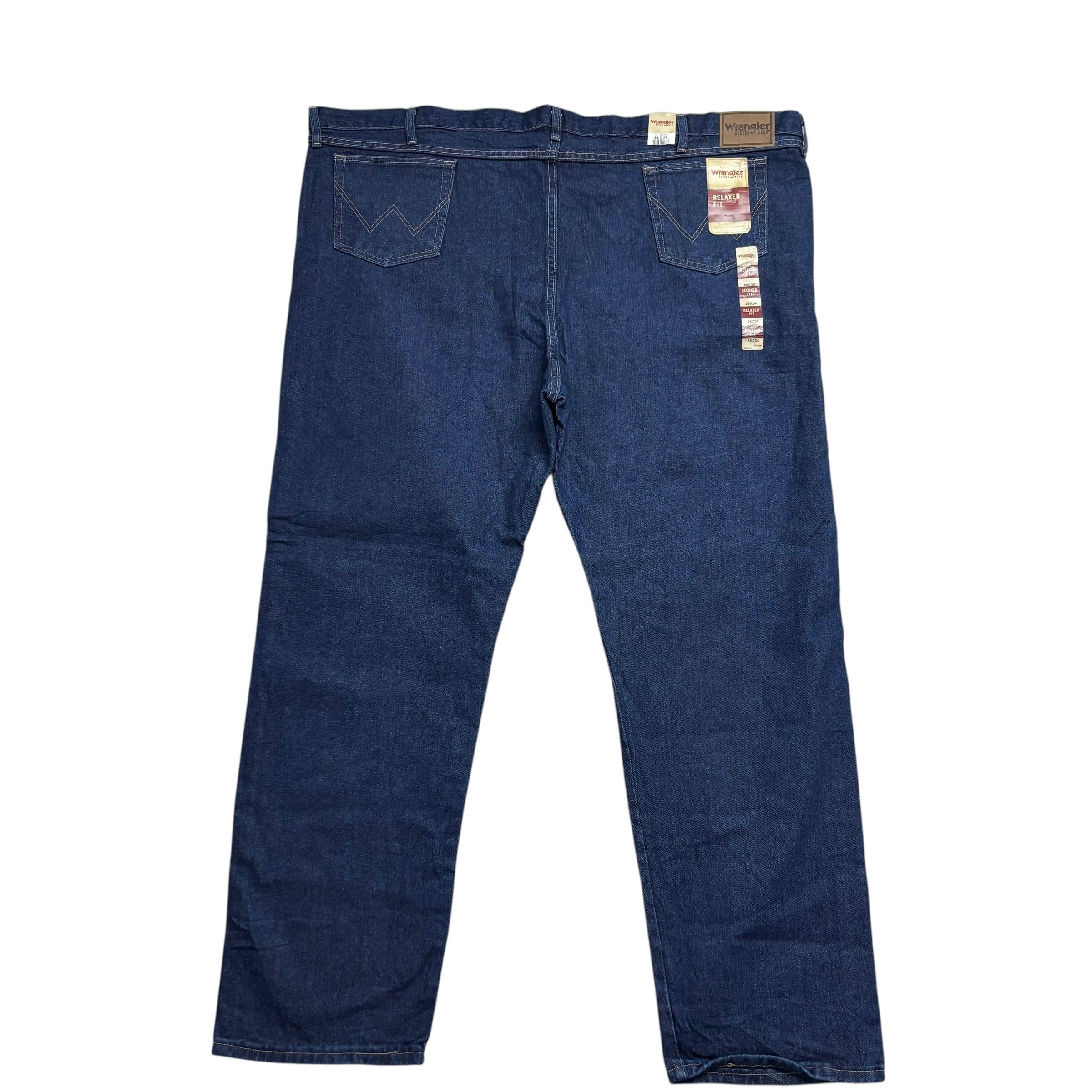 Wrangler Jeans W56 L34 Mens Dark Blue Relaxed Straight Fit Denim (E)