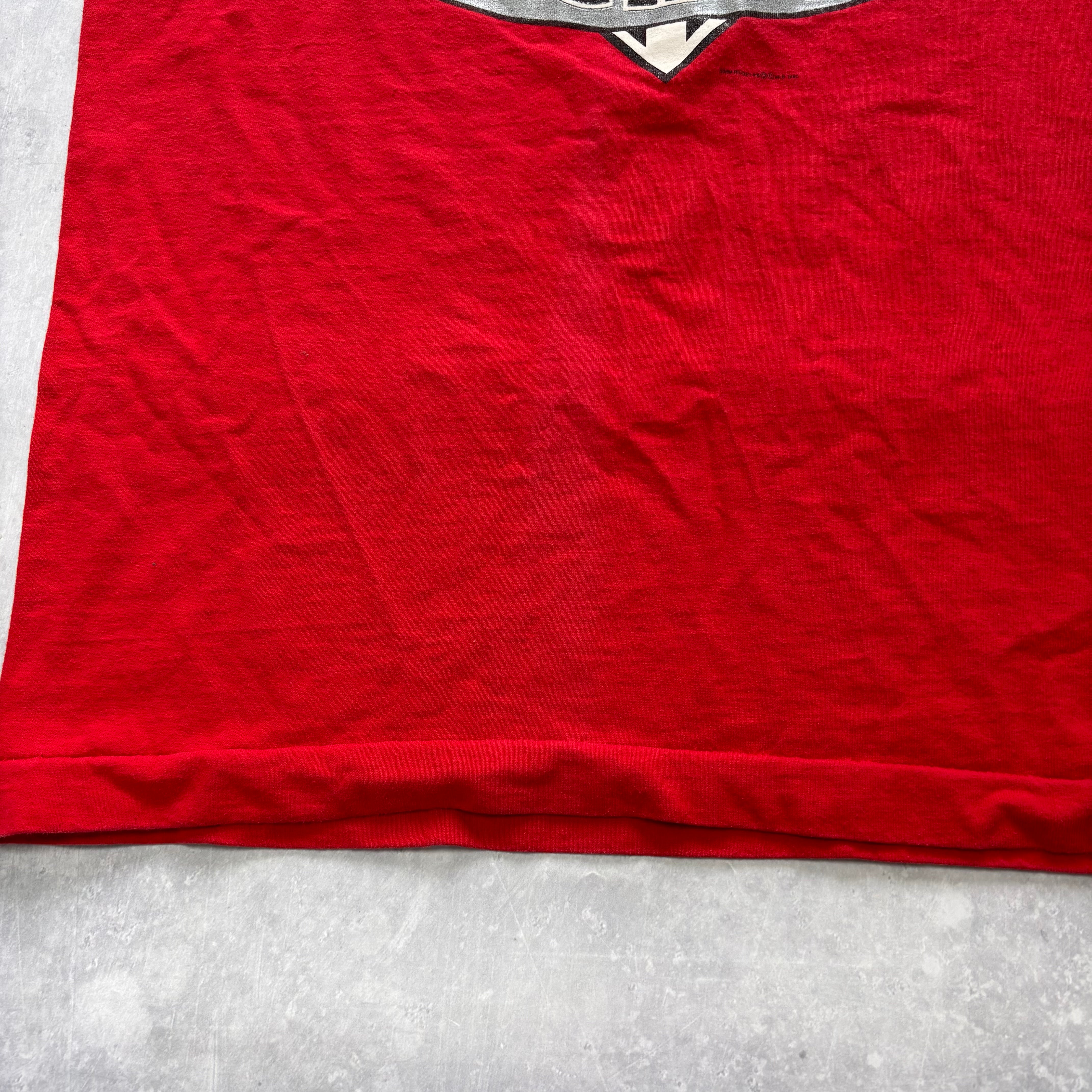 Vintage T Shirt Mens Large Red Single Stitch Graphic Print 90s USA College