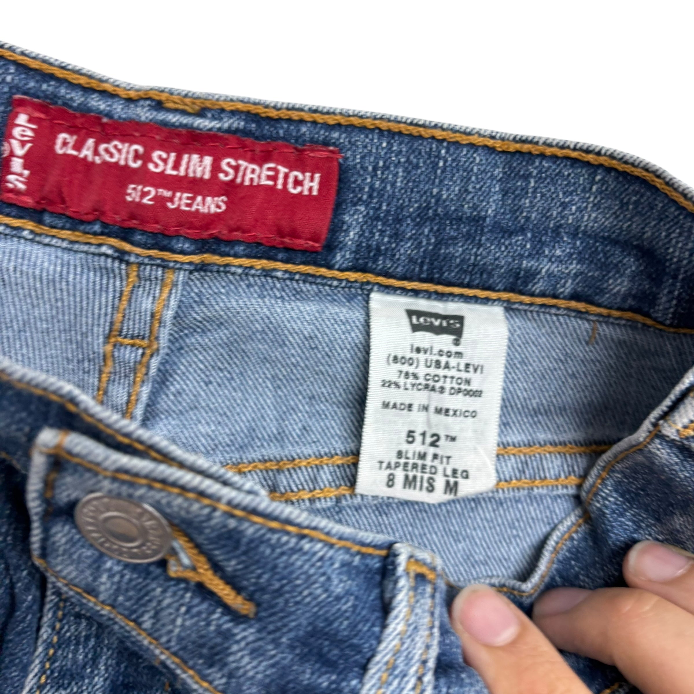 Levis 512 Jeans W27 L31 Womens Mid Blue Slim Taper Fit Stretch