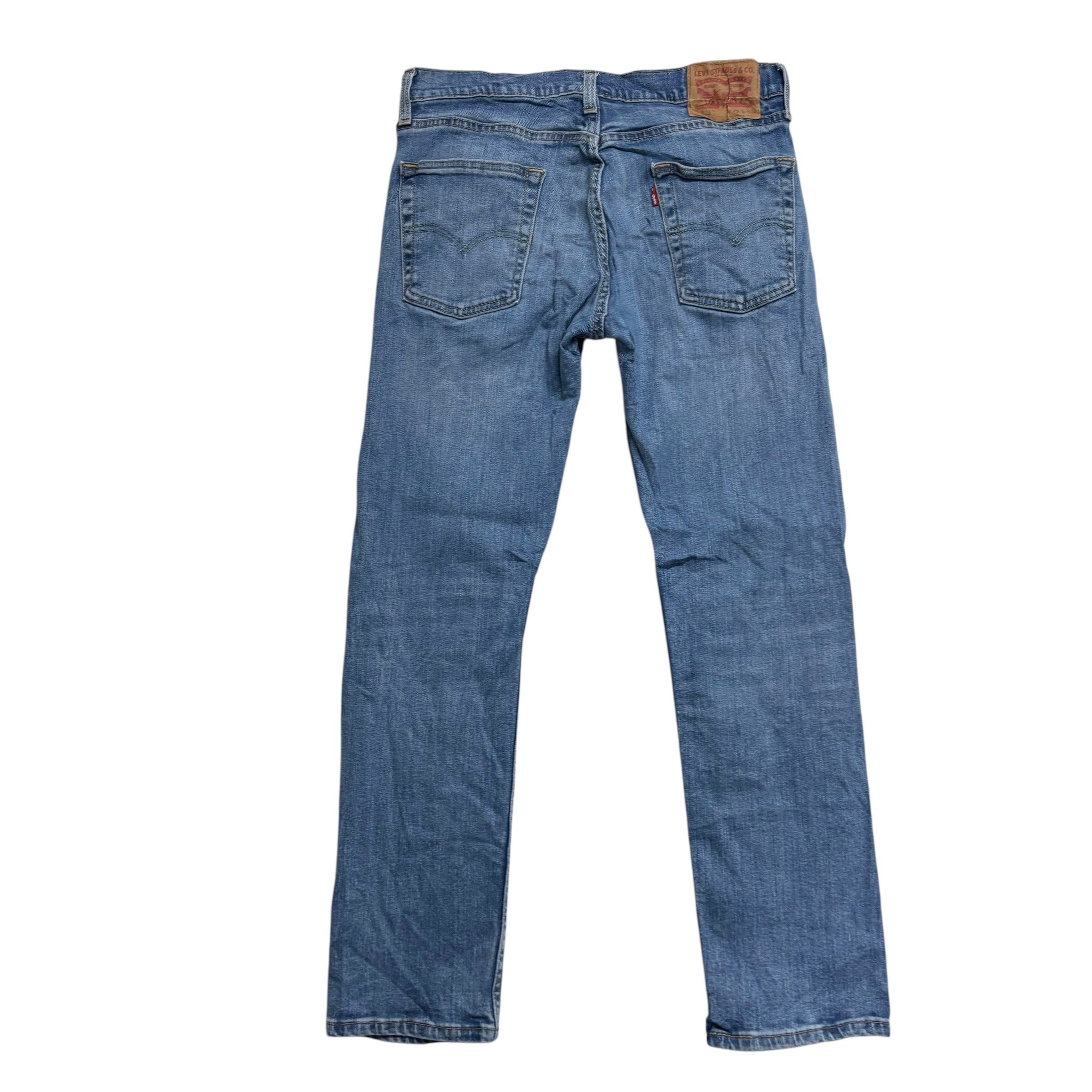 Levis 513 Jeans W32 L30 Mens Mid Blue Slim Straight Fit Stretch Denim (E)