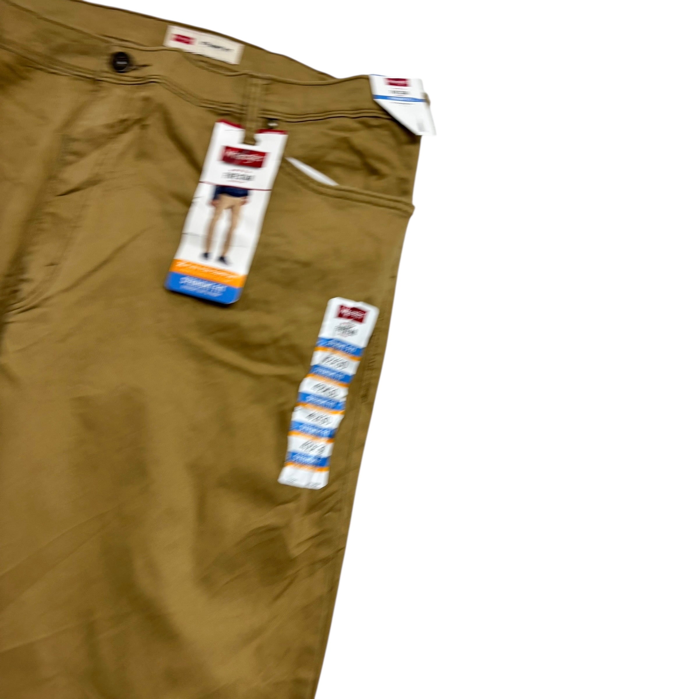 Wrangler Trousers W42 L30 Mens Beige Regular Straight Fit Stretch Pants
