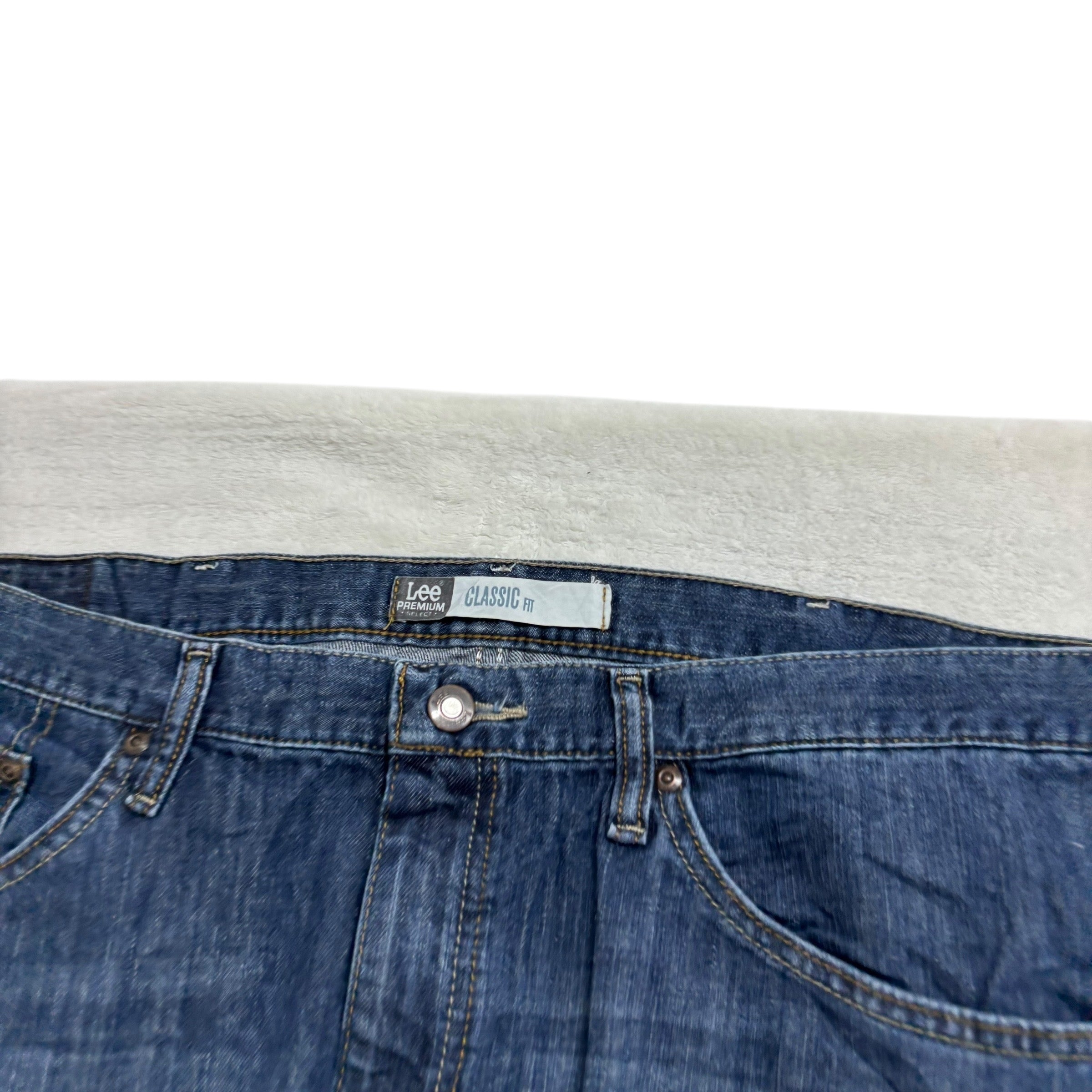 Lee Jeans W40 L30 Mens Dark Blue Regular Straight Classic Fit Vintage Denim (E)