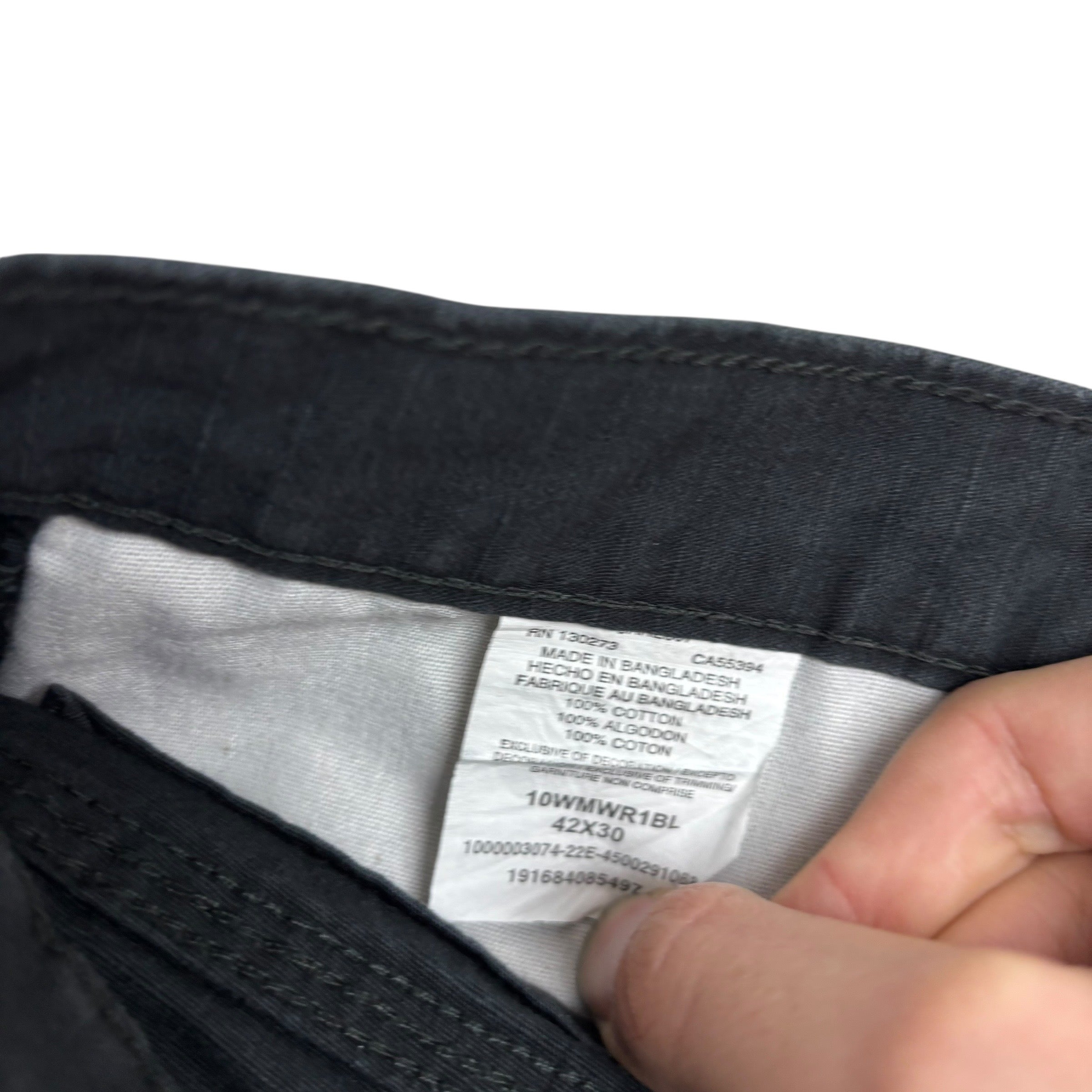 Wrangler Cargo Pants W42 L30 Mens Black Relaxed Straight Carpenter Trousers (E)