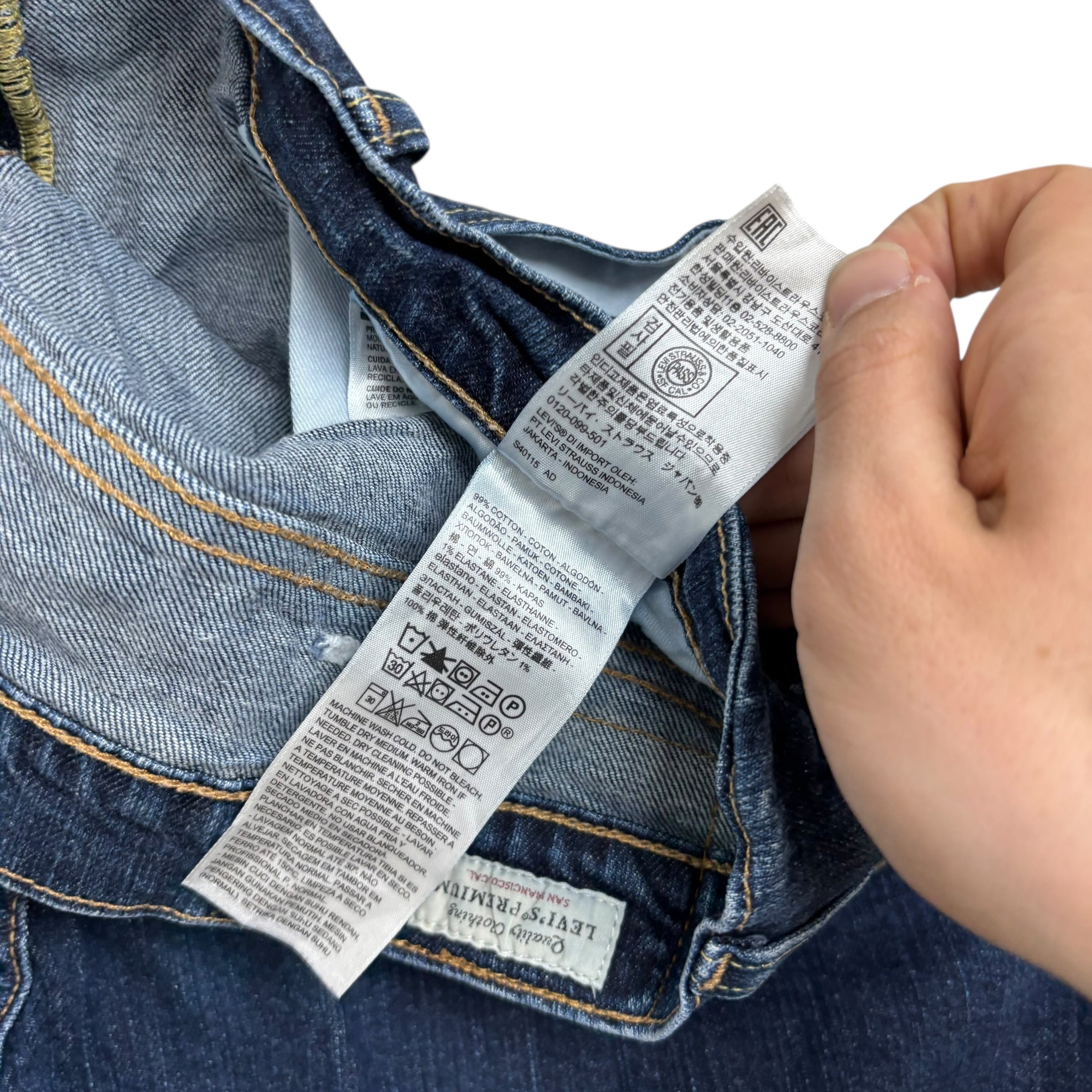 Levis 541 Jeans W40 L31 Mens Dark Blue Athletic Taper Fit Stretch Premium Denim