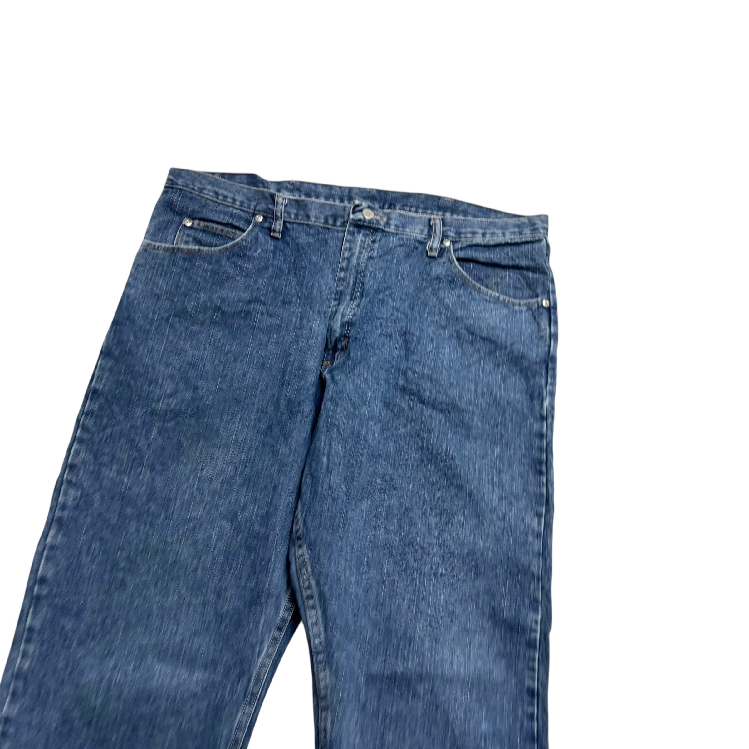 Wrangler Jeans W40 L32 Mens Mid Blue Relaxed Straight Fit Denim