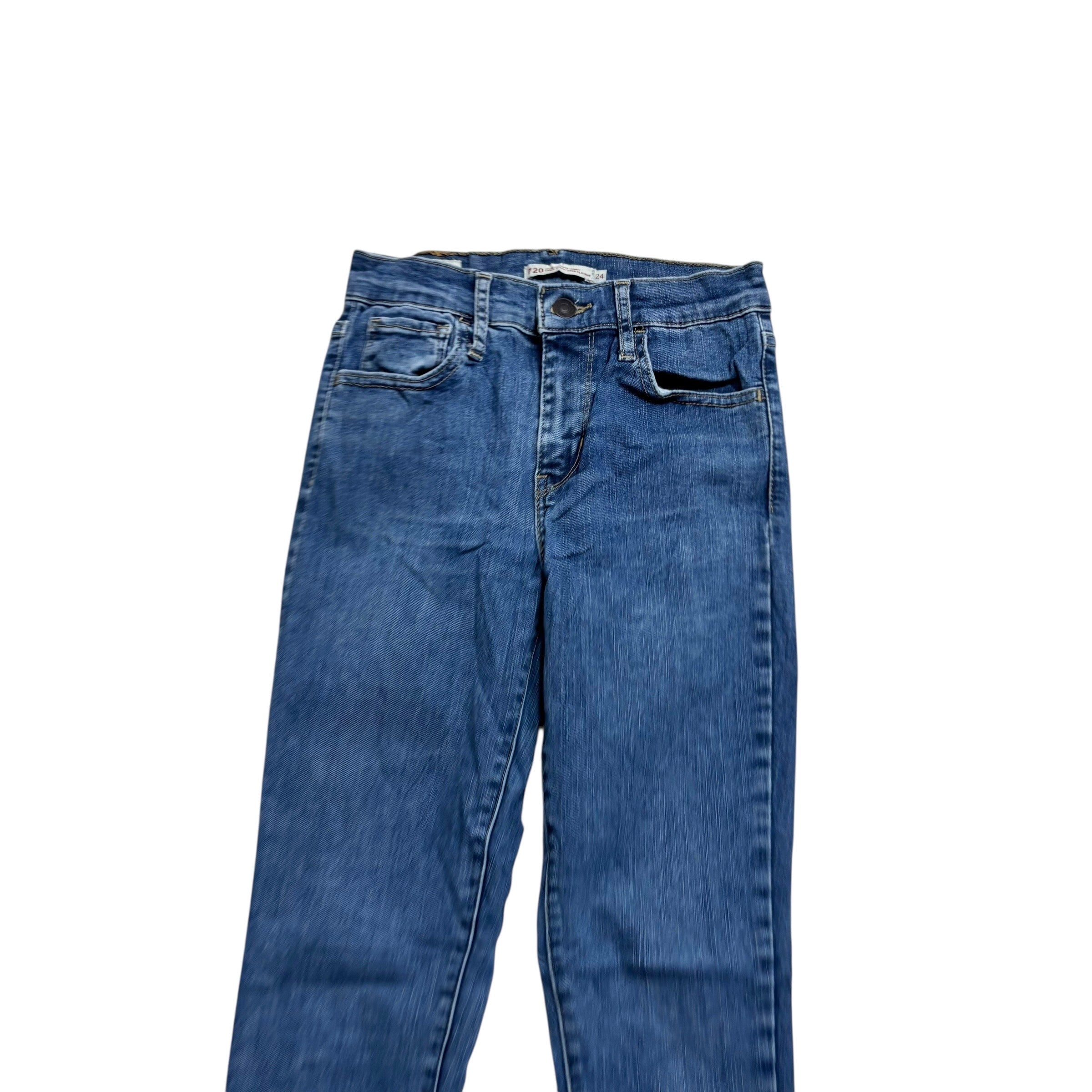 Levis 720 Jeans W23 L30 Womens High Rise Super Skinny Mid Blue Stretch (E)