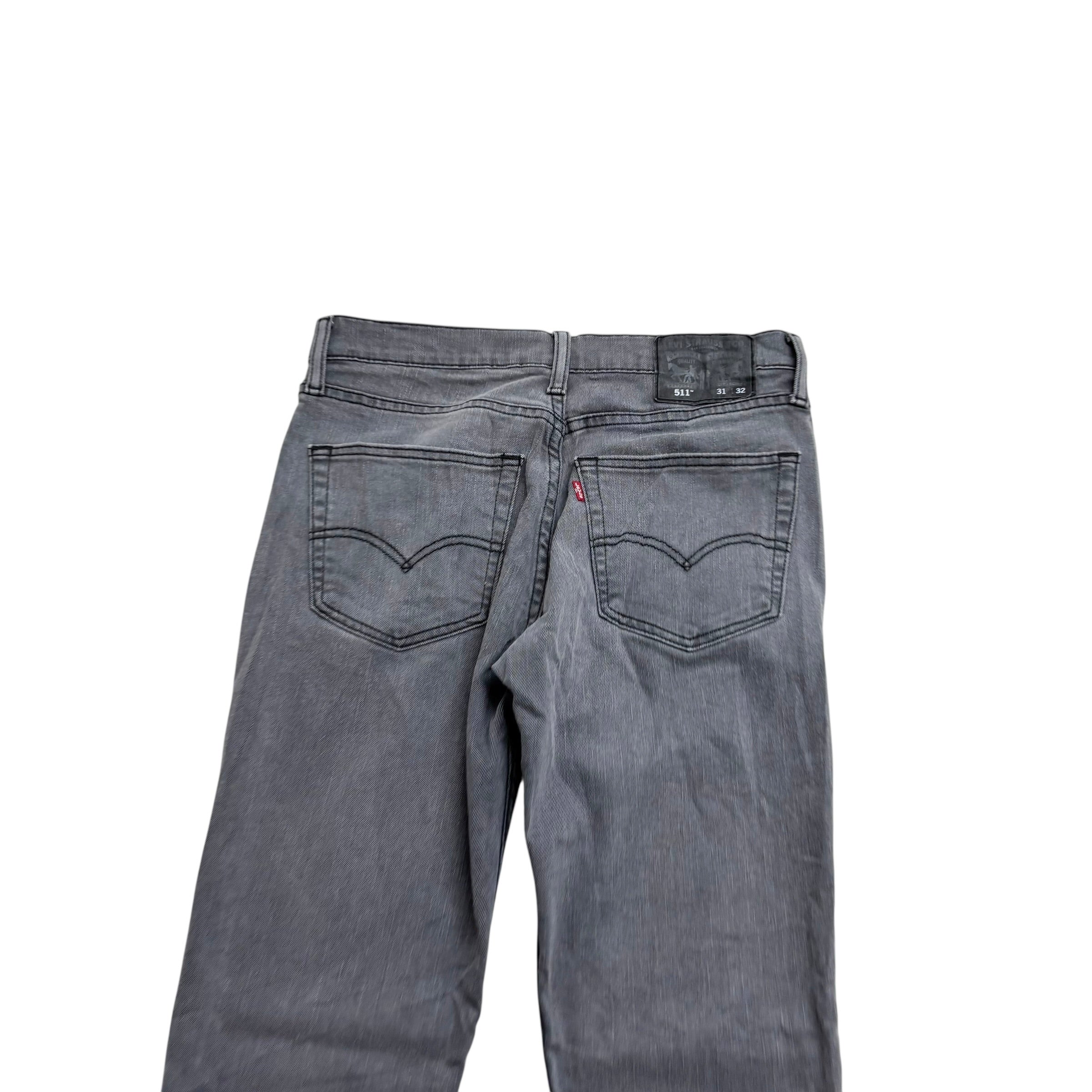 Levis 511 Jeans W31 L32 Mens Grey Slim Fit Stretch Denim (E)