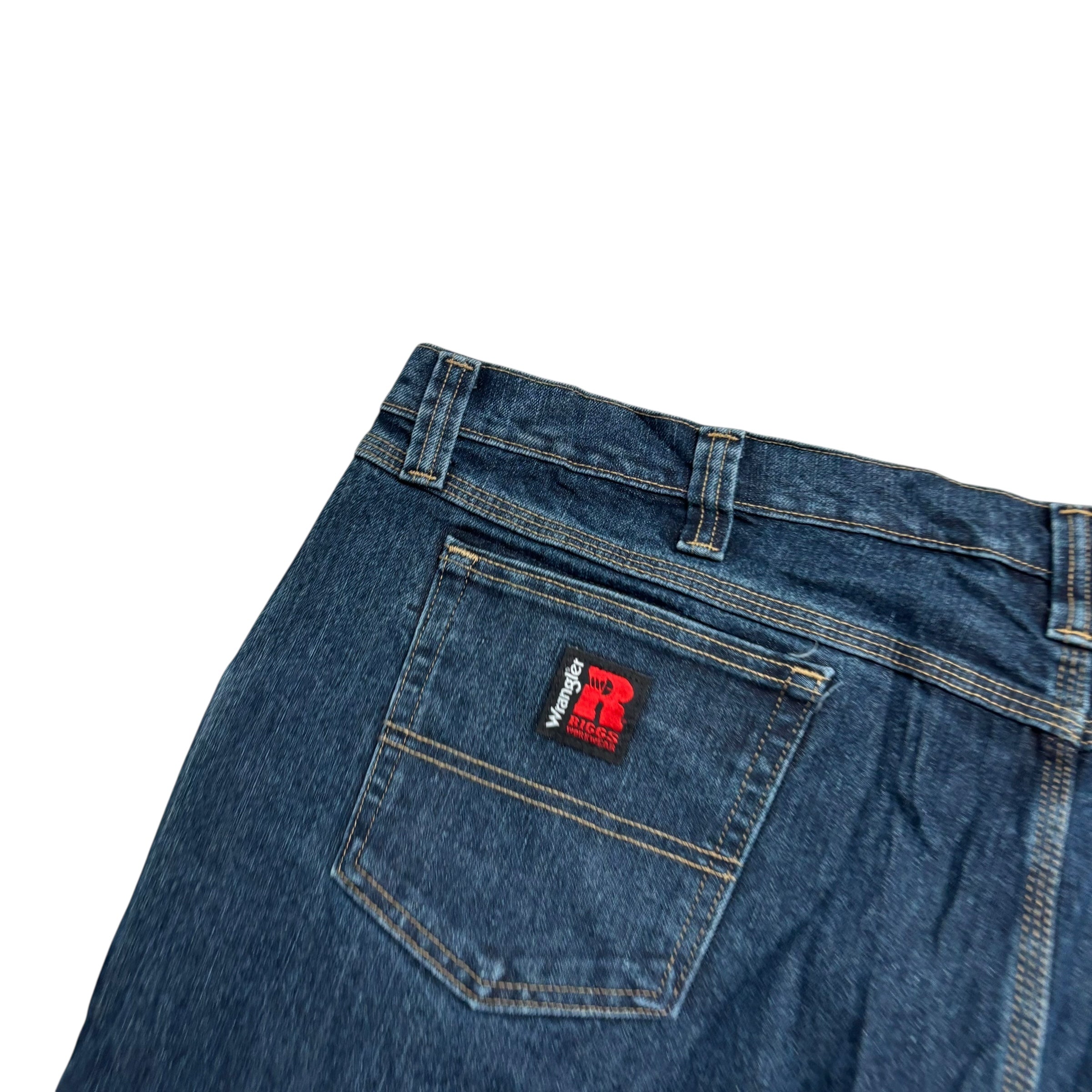 Wrangler Jeans W46 L32 Mens Dark Blue Relaxed Straight Fit Vintage Denim (E)